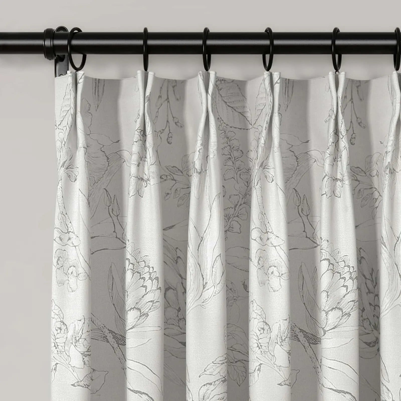 Holly Floral Pattern Boho Style Curtain Pleated SLIDINGCURTAIN