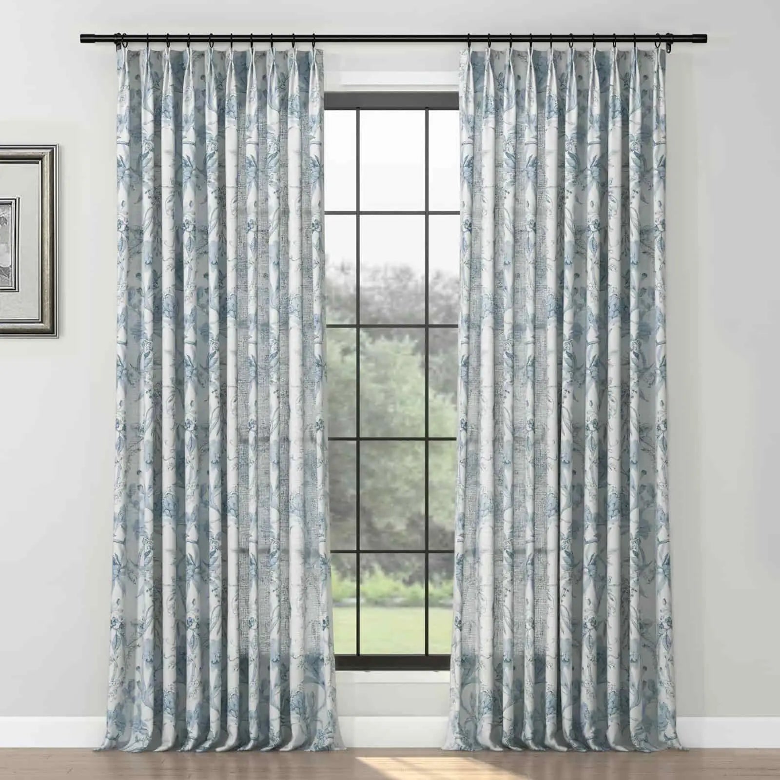 Holly Floral Pattern Boho Style Curtain Pleated