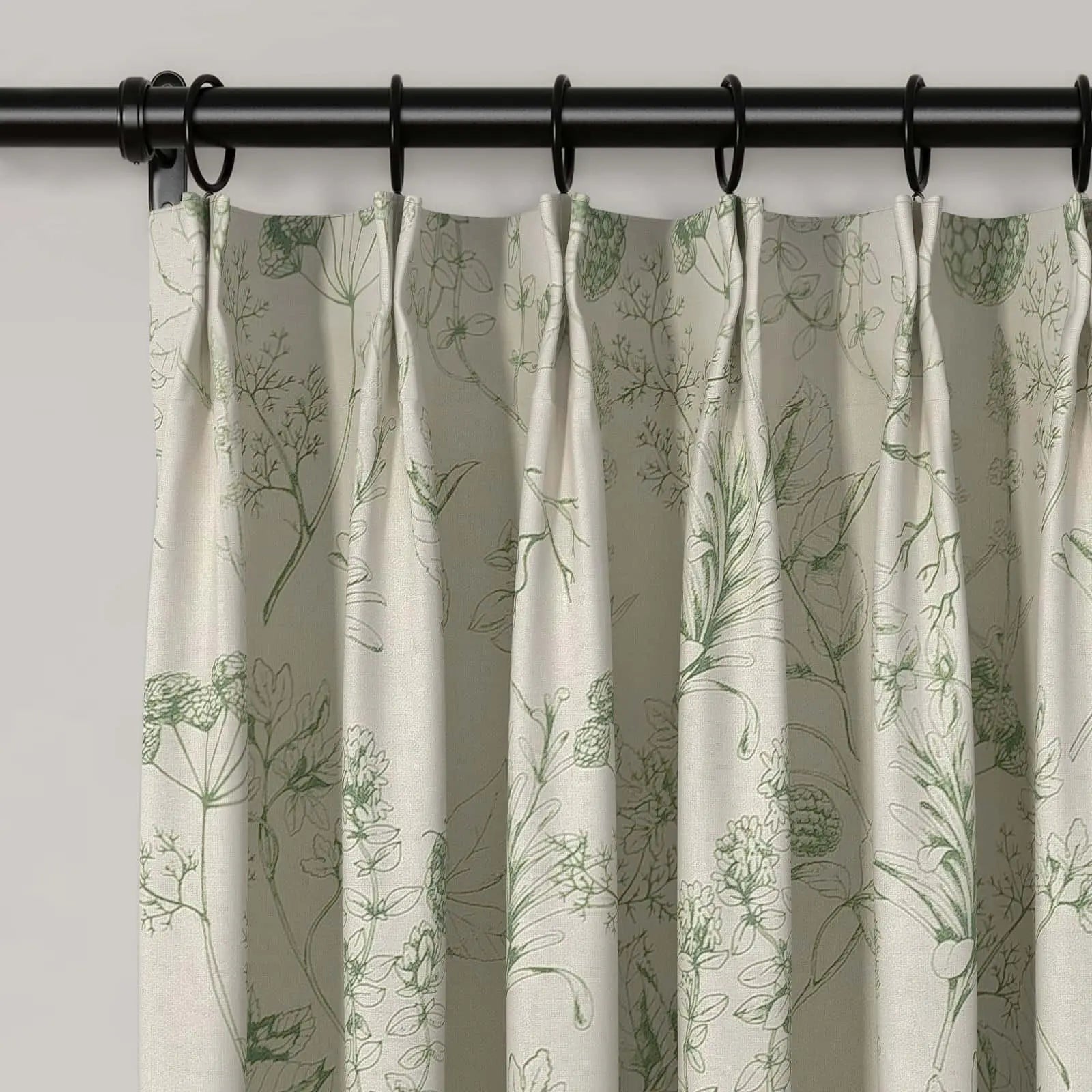 Holly Floral Pattern Boho Style Curtain Pleated SLIDINGCURTAIN