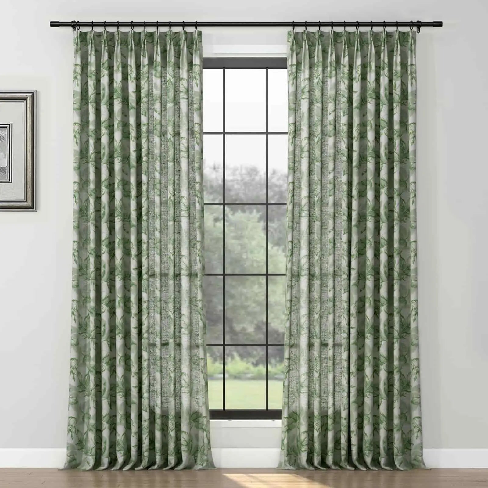 Holly Botanical Serenity Patterned Boho Curtains Pleated