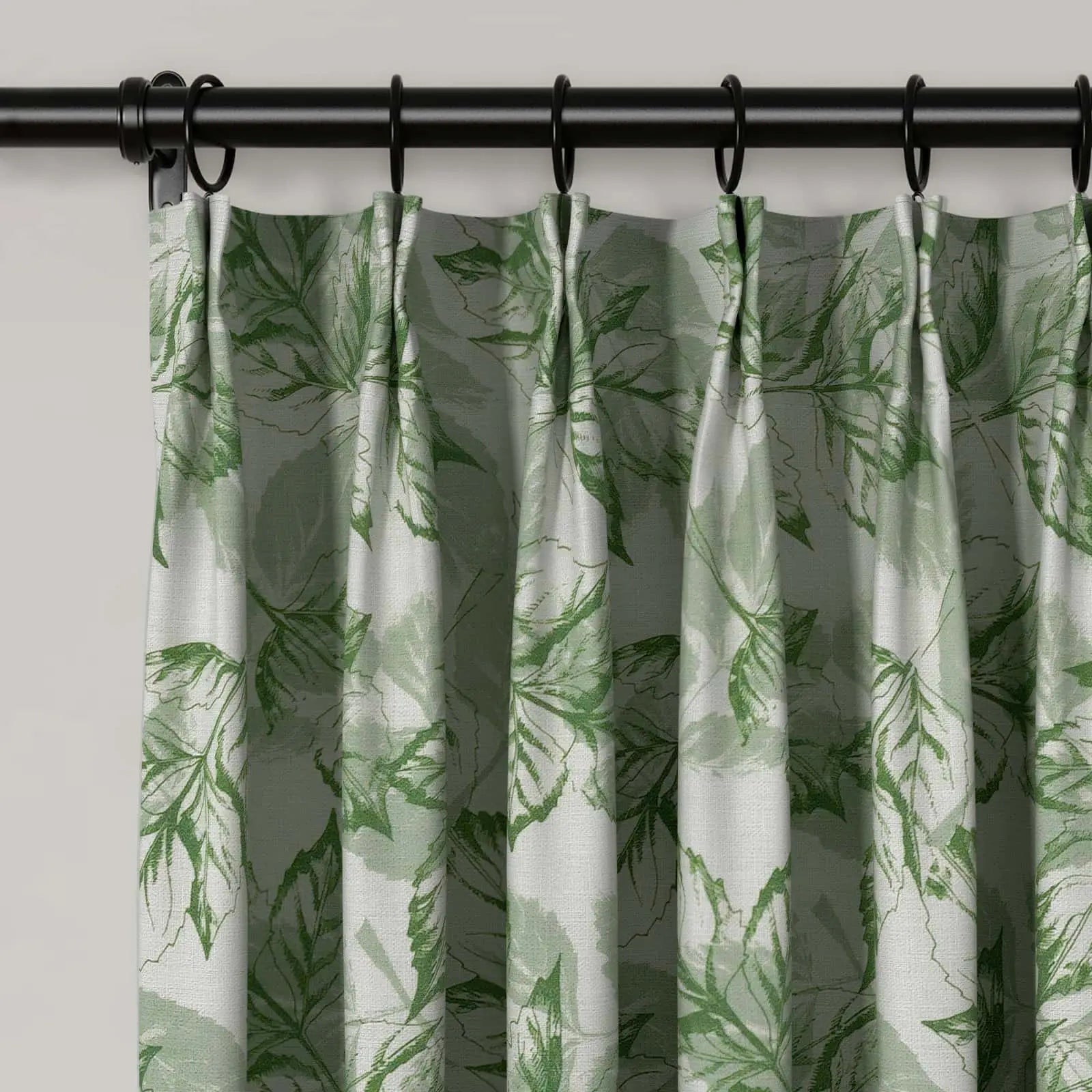 Holly Botanical Serenity Patterned Boho Curtains Pleated SLIDINGCURTAIN