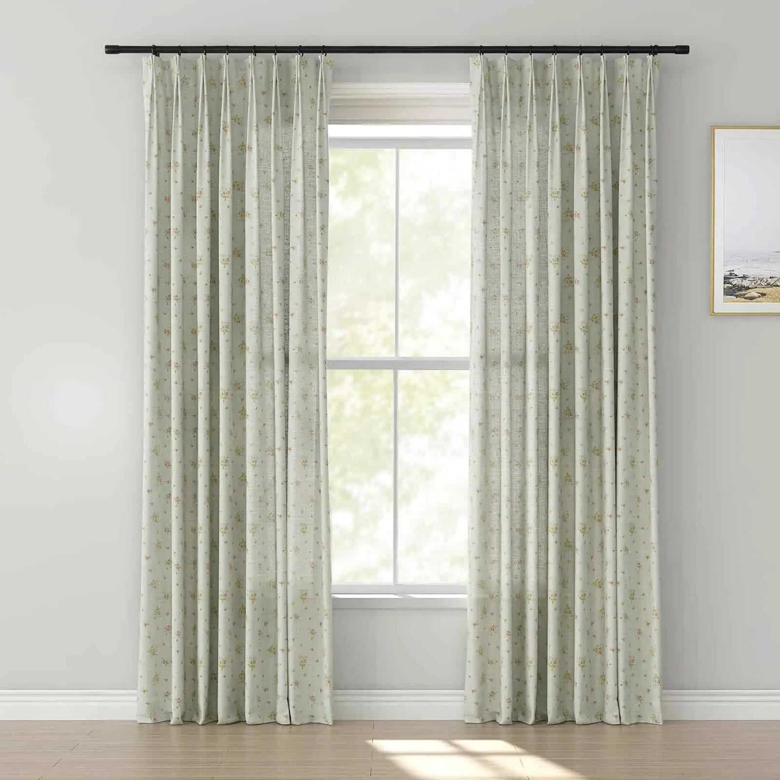 Holly Floral Pattern Boho Style Curtain Pleated