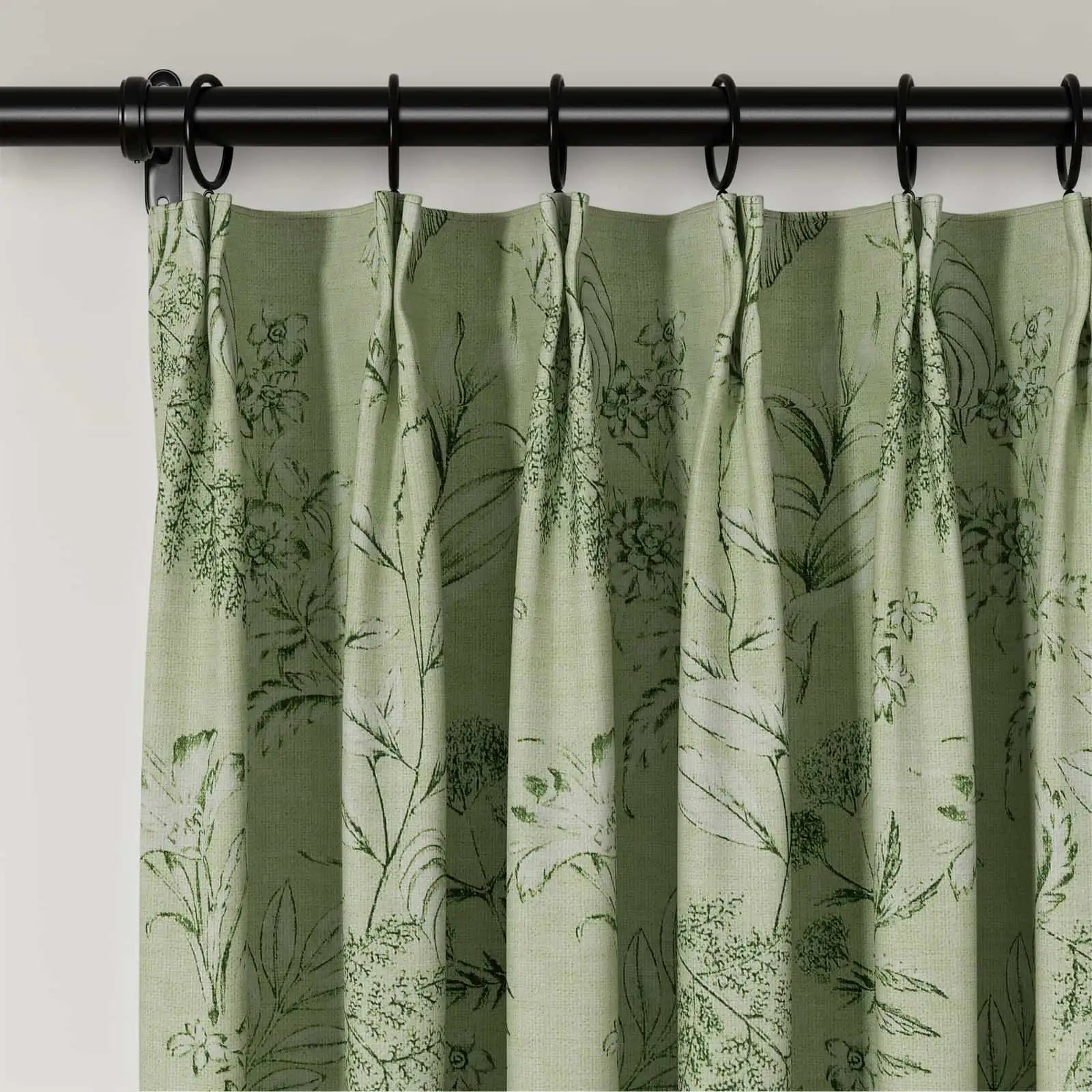 Holly Floral Pattern Boho Style Curtain Pleated SLIDINGCURTAIN