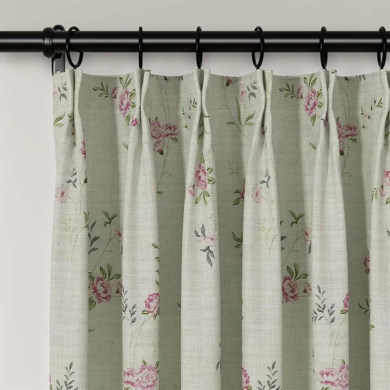 Holly Floral Pattern Boho Style Curtain Pleated SLIDINGCURTAIN