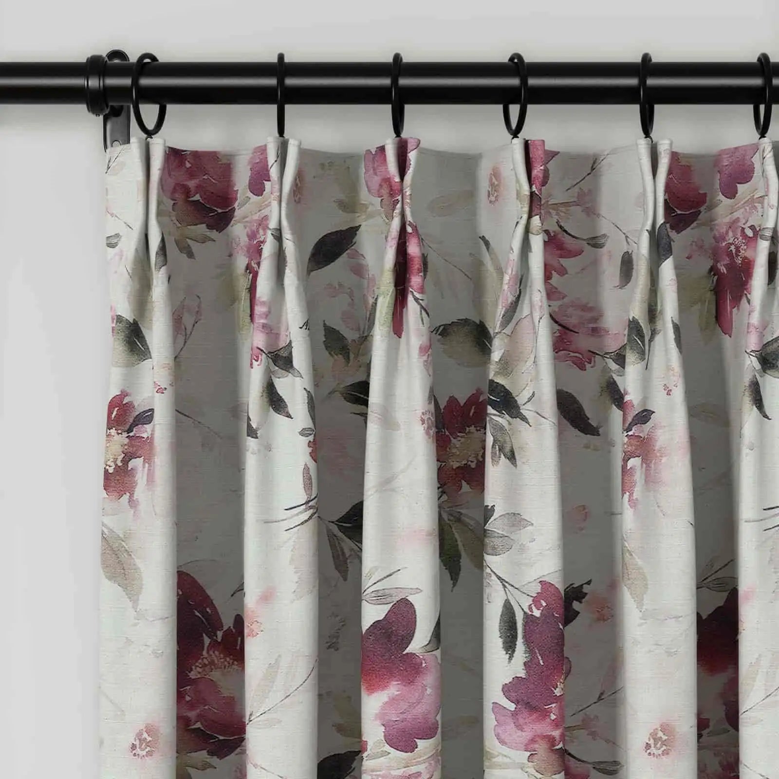 Holly Floral Pattern Boho Style Curtain Pleated SLIDINGCURTAIN