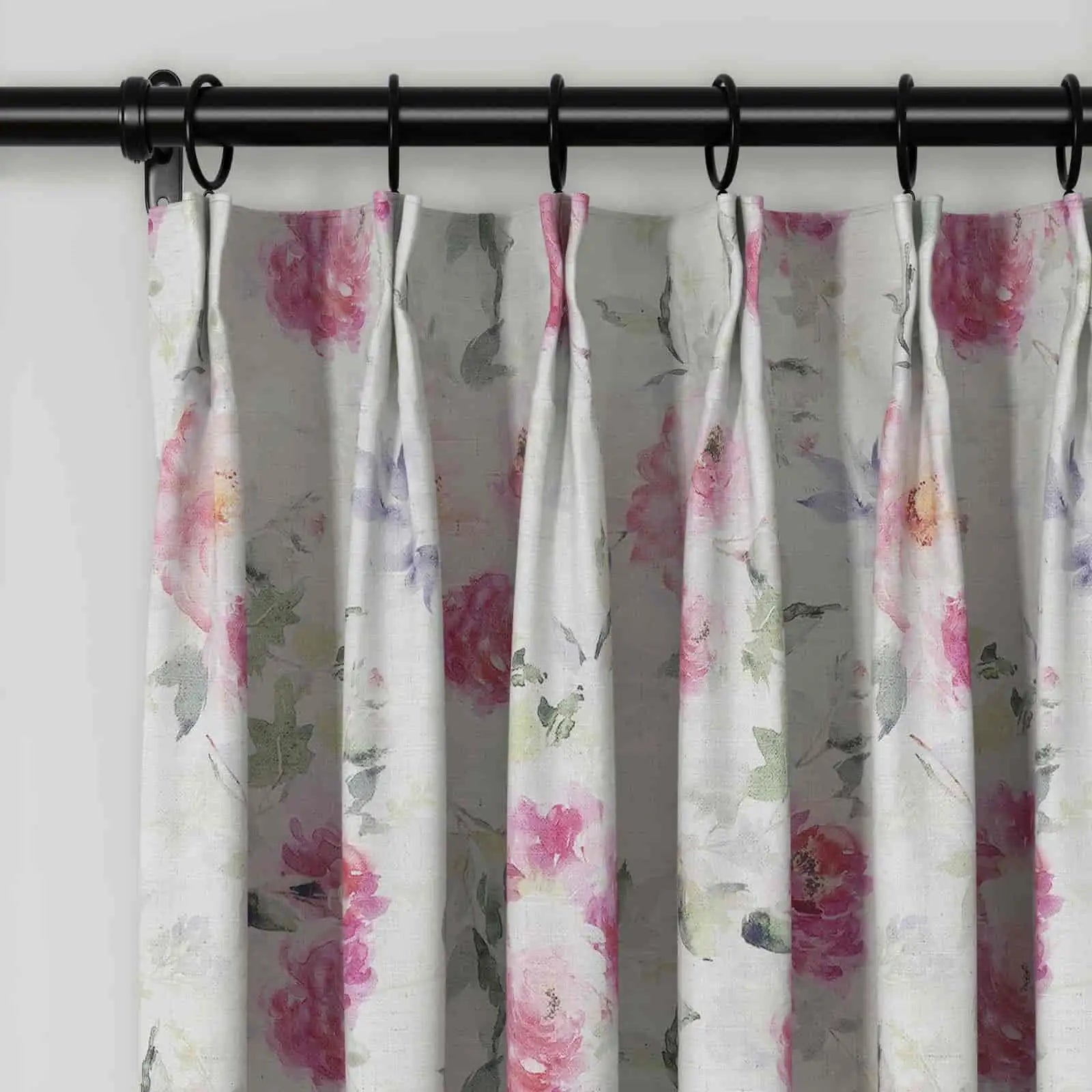 Holly Floral Pattern Boho Style Curtain Pleated SLIDINGCURTAIN