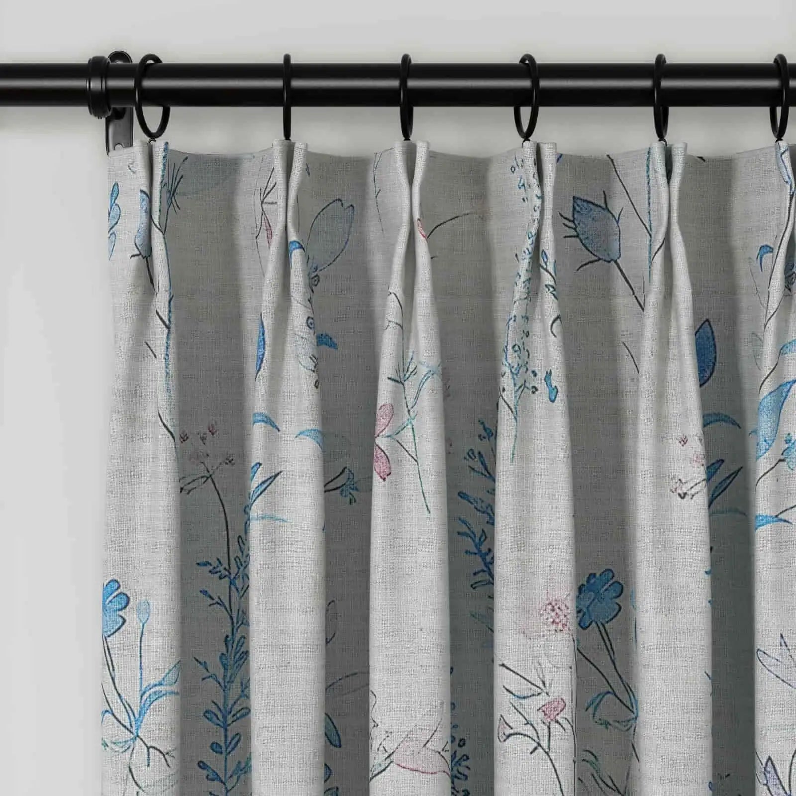 Holly Floral Pattern Boho Style Curtain Pleated SLIDINGCURTAIN