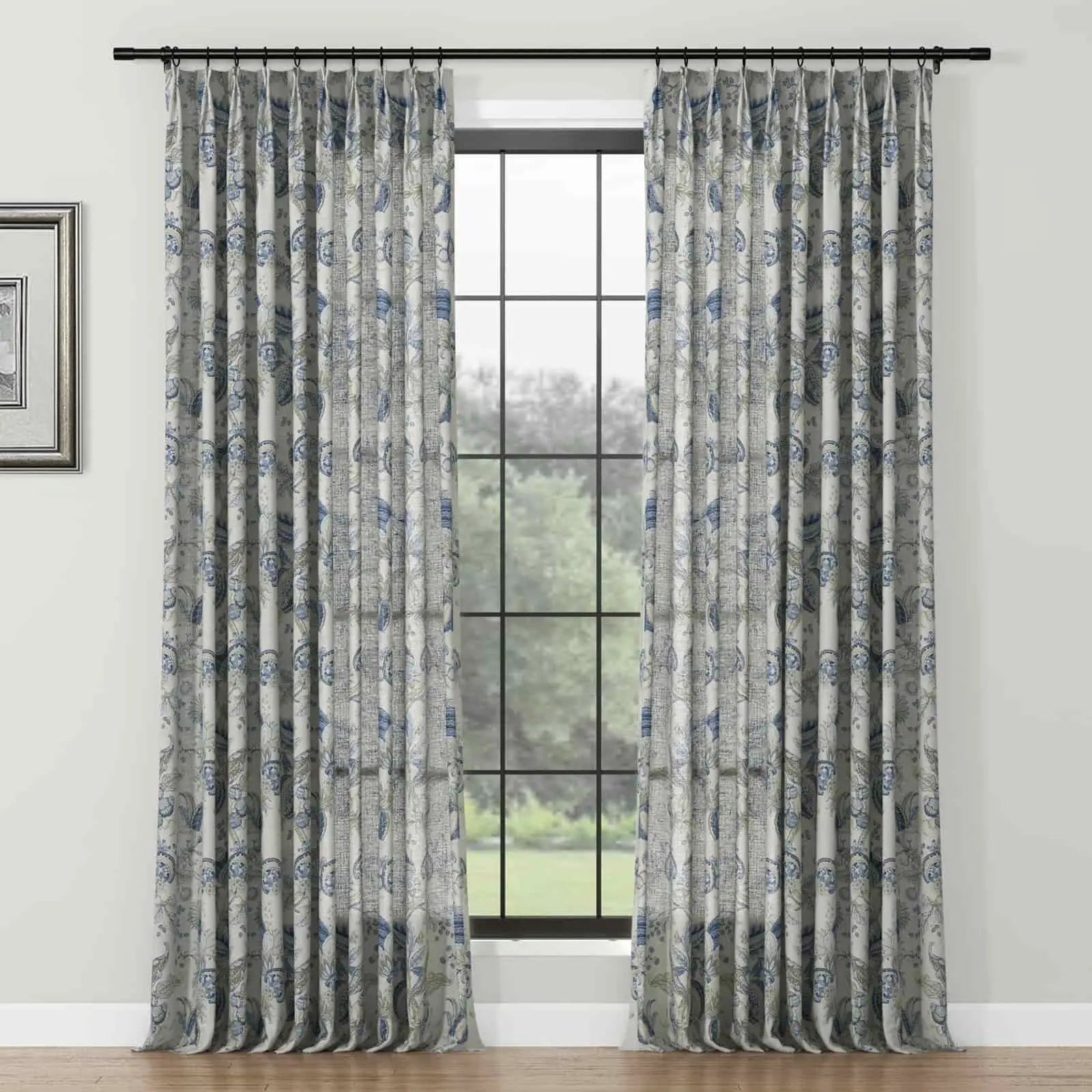 Holly Floral Pattern Boho Style Curtain Pleated