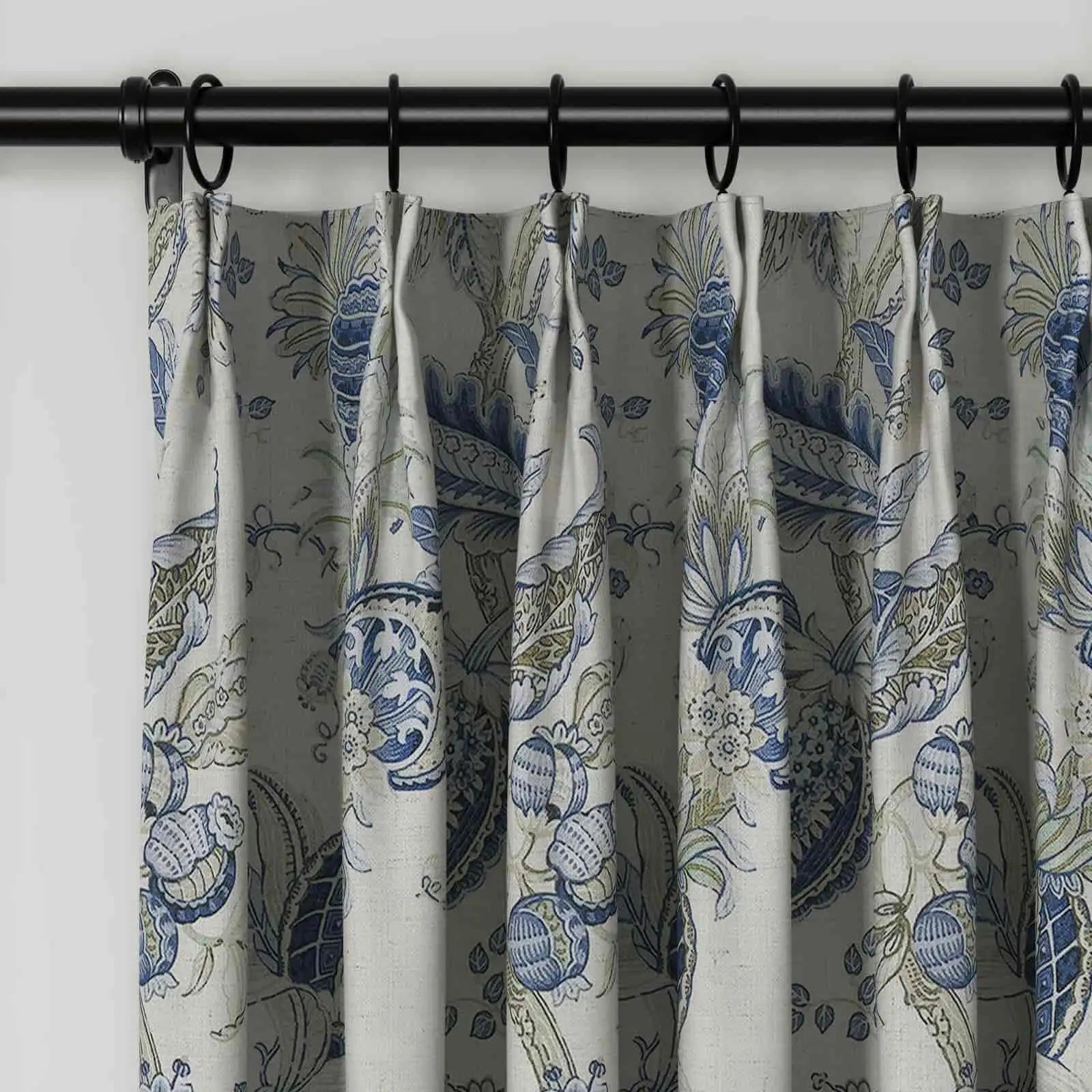 Holly Floral Pattern Boho Style Curtain Pleated SLIDINGCURTAIN