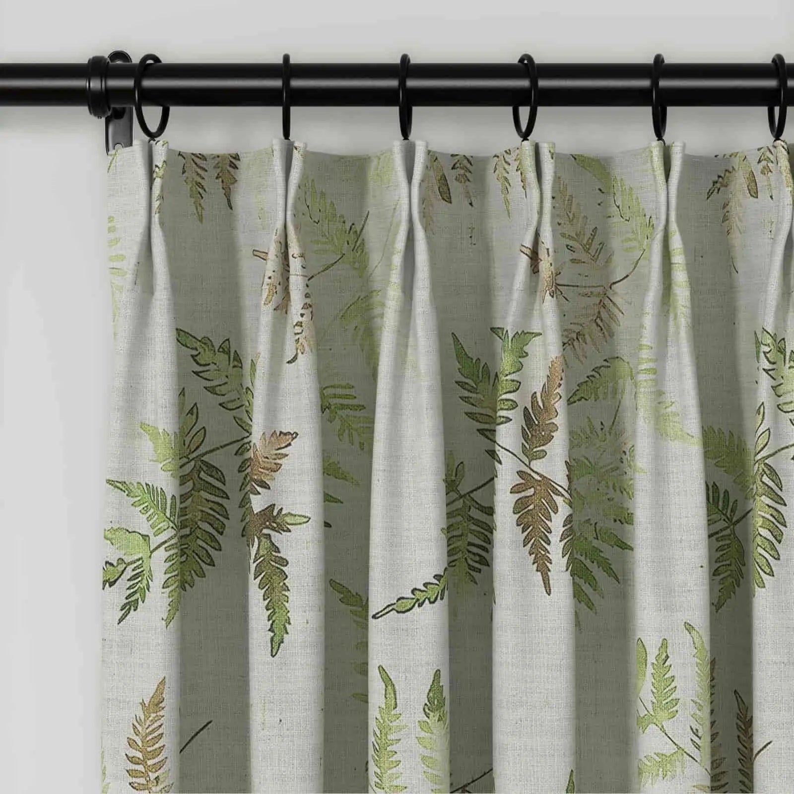 Holly Botanical Serenity Patterned Boho Curtains Pleated SLIDINGCURTAIN