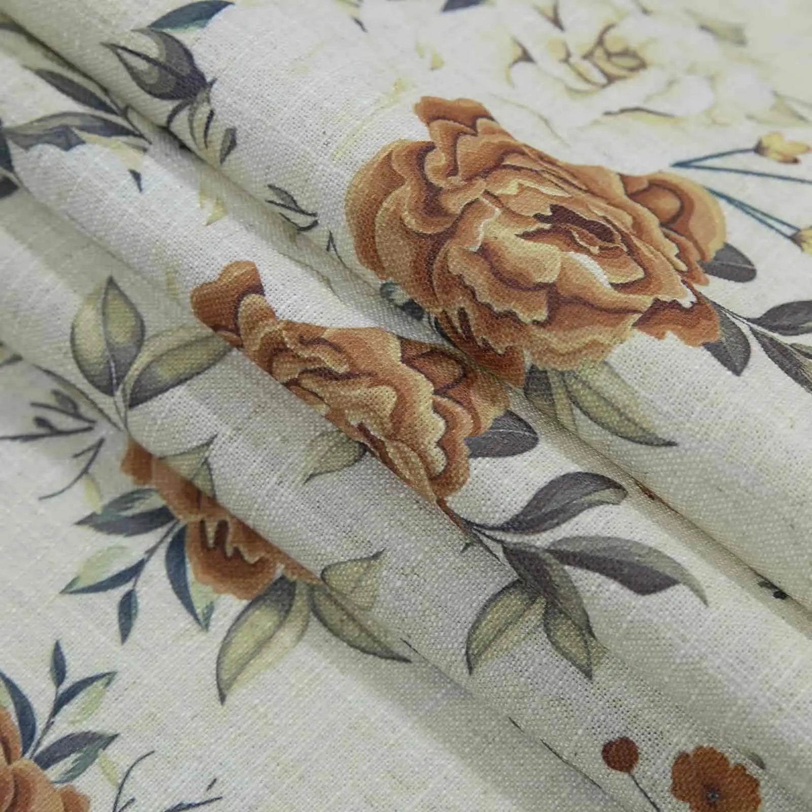 Holly Botanical Serenity Patterned Boho Curtains Pleated