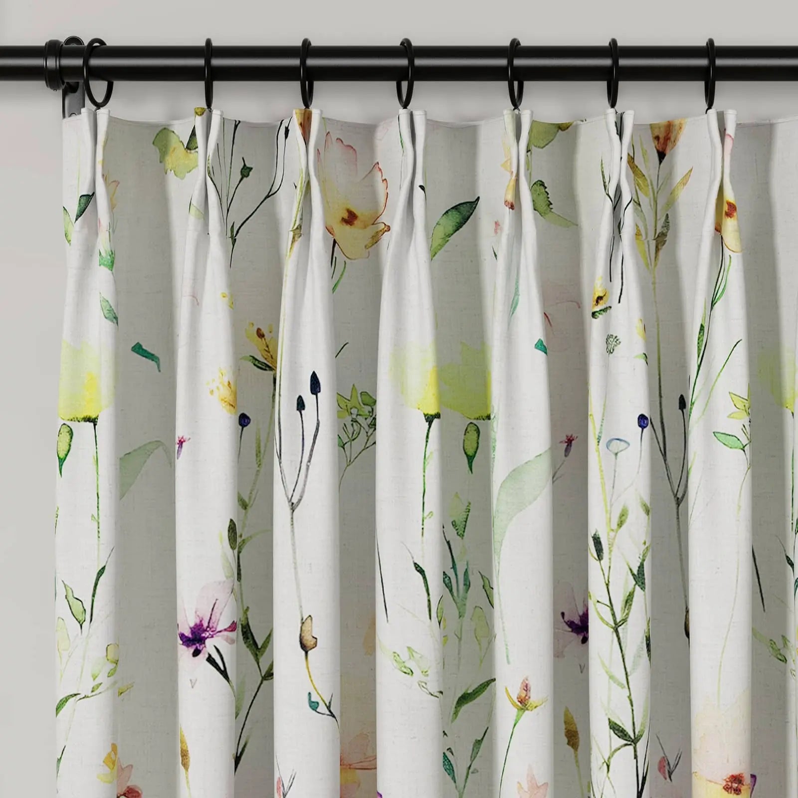 Holly Floral Pattern Boho Style Curtain Pleated SLIDINGCURTAIN