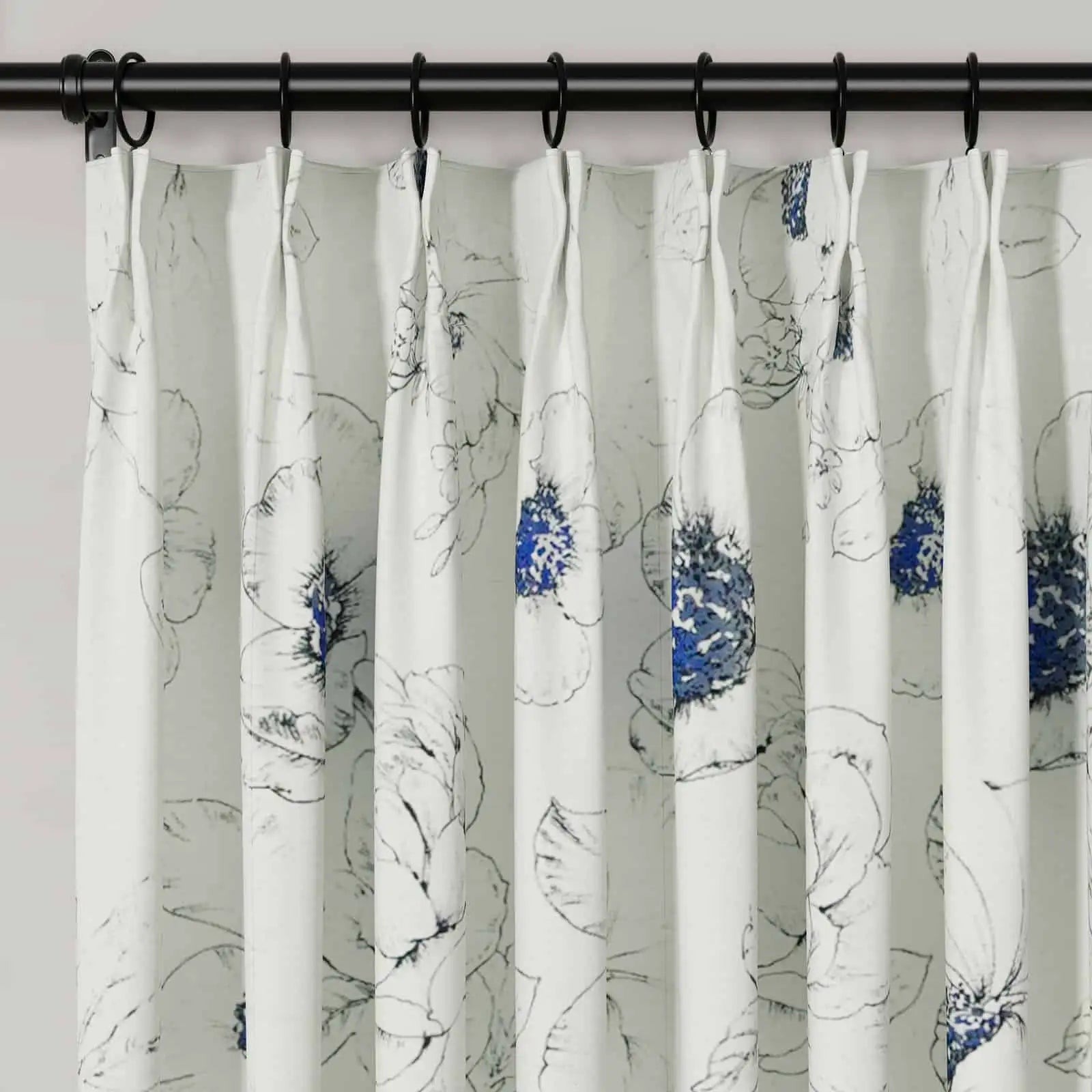 Holly Botanical Serenity Patterned Boho Curtains Pleated SLIDINGCURTAIN