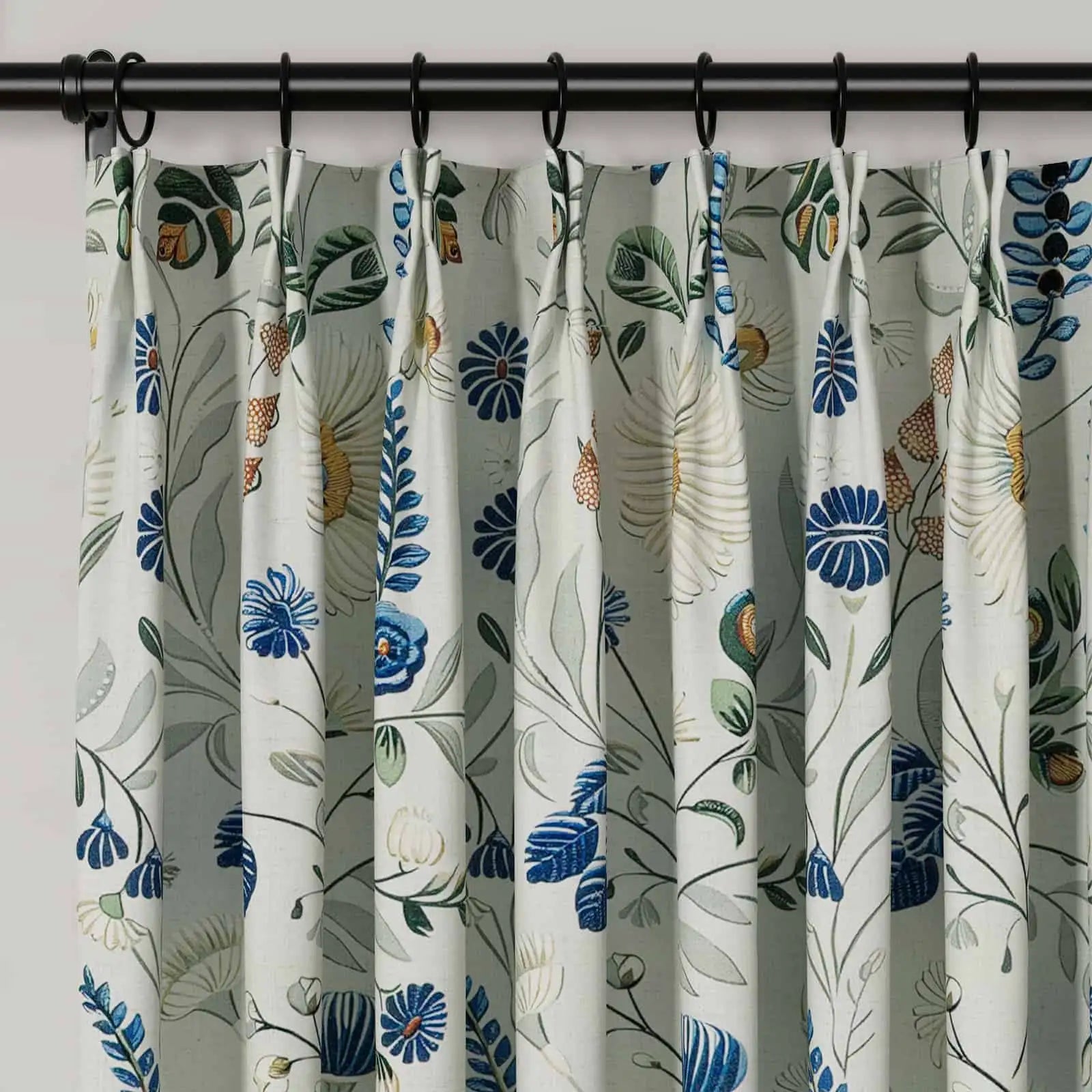 Holly Botanical Serenity Patterned Boho Curtains Pleated SLIDINGCURTAIN