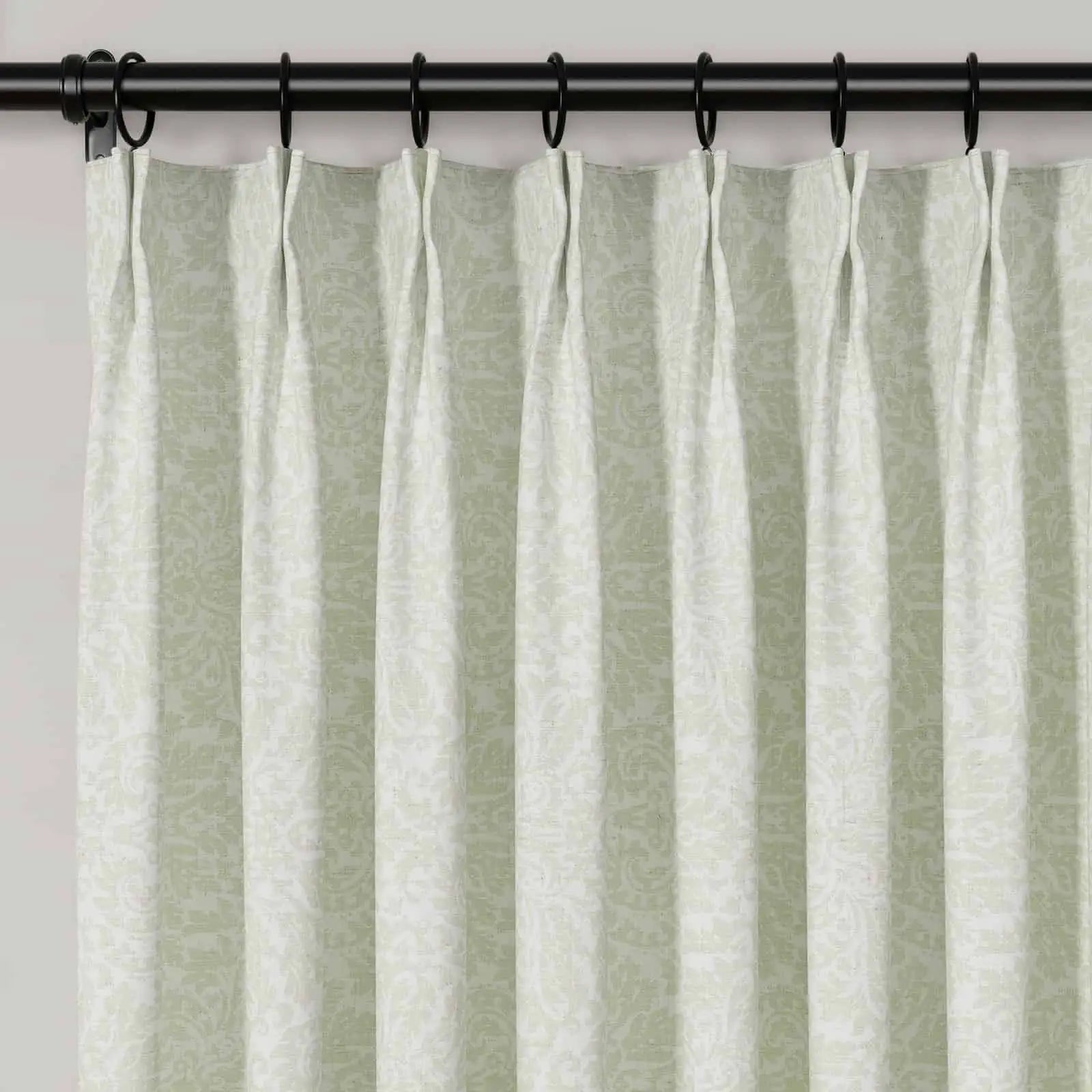 Holly Botanical Serenity Patterned Boho Curtains Pleated SLIDINGCURTAIN