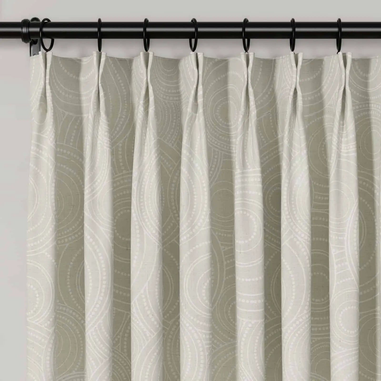 Holly Botanical Serenity Patterned Boho Curtains Pleated SLIDINGCURTAIN