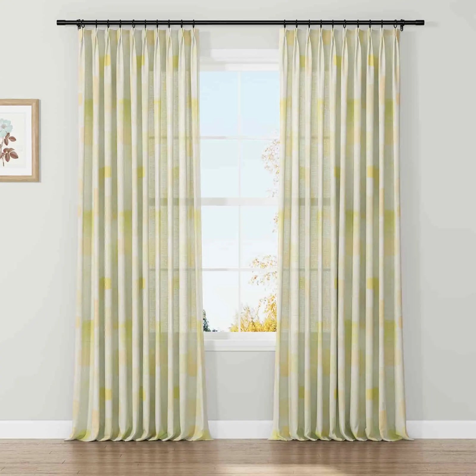 Holly Botanical Serenity Patterned Boho Curtains Pleated