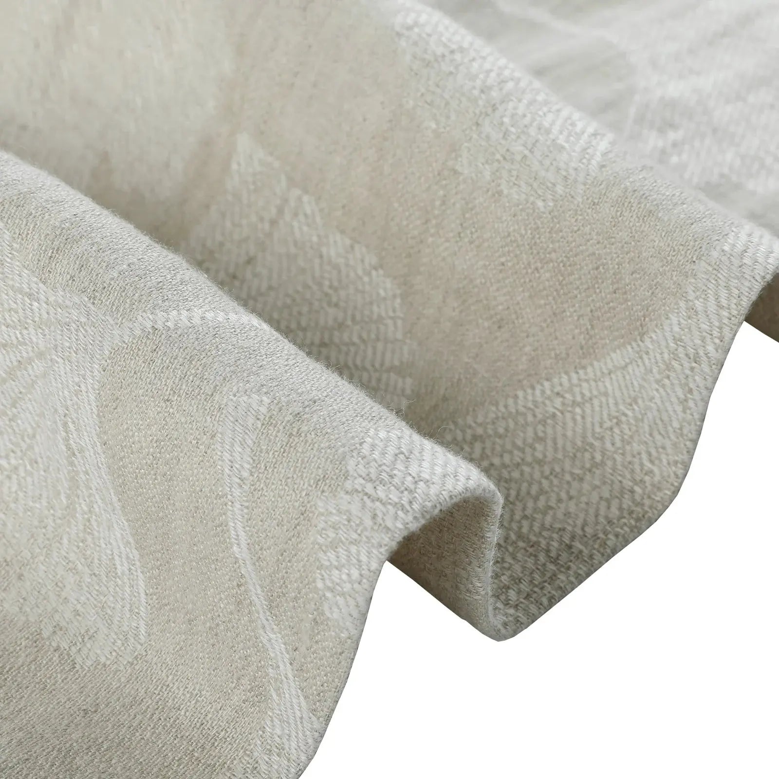 Lance 100% Linen Jacquard Curtain Pleated