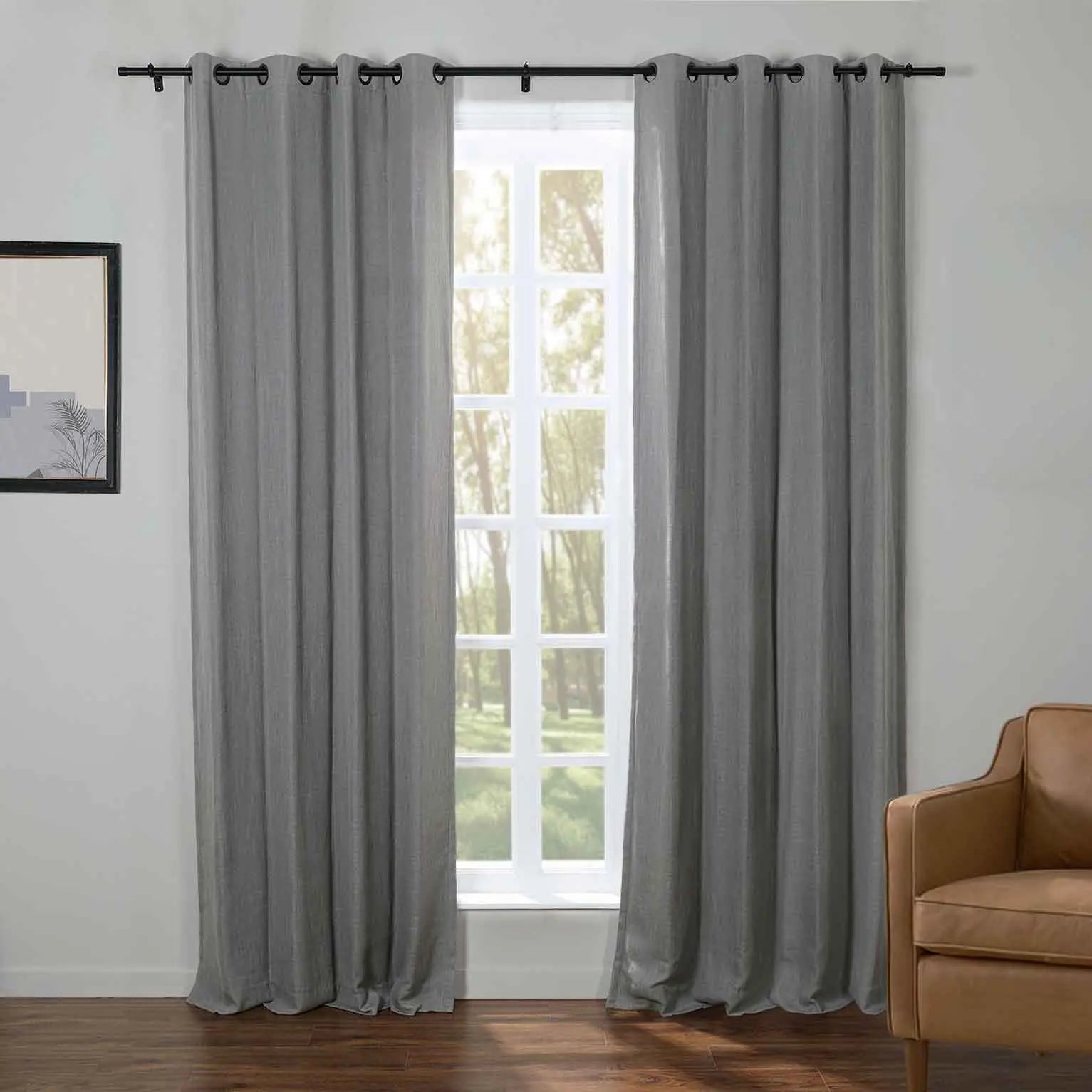 Kyla Lightweight Faux Linen Drapery Grommet SLIDINGCURTAIN