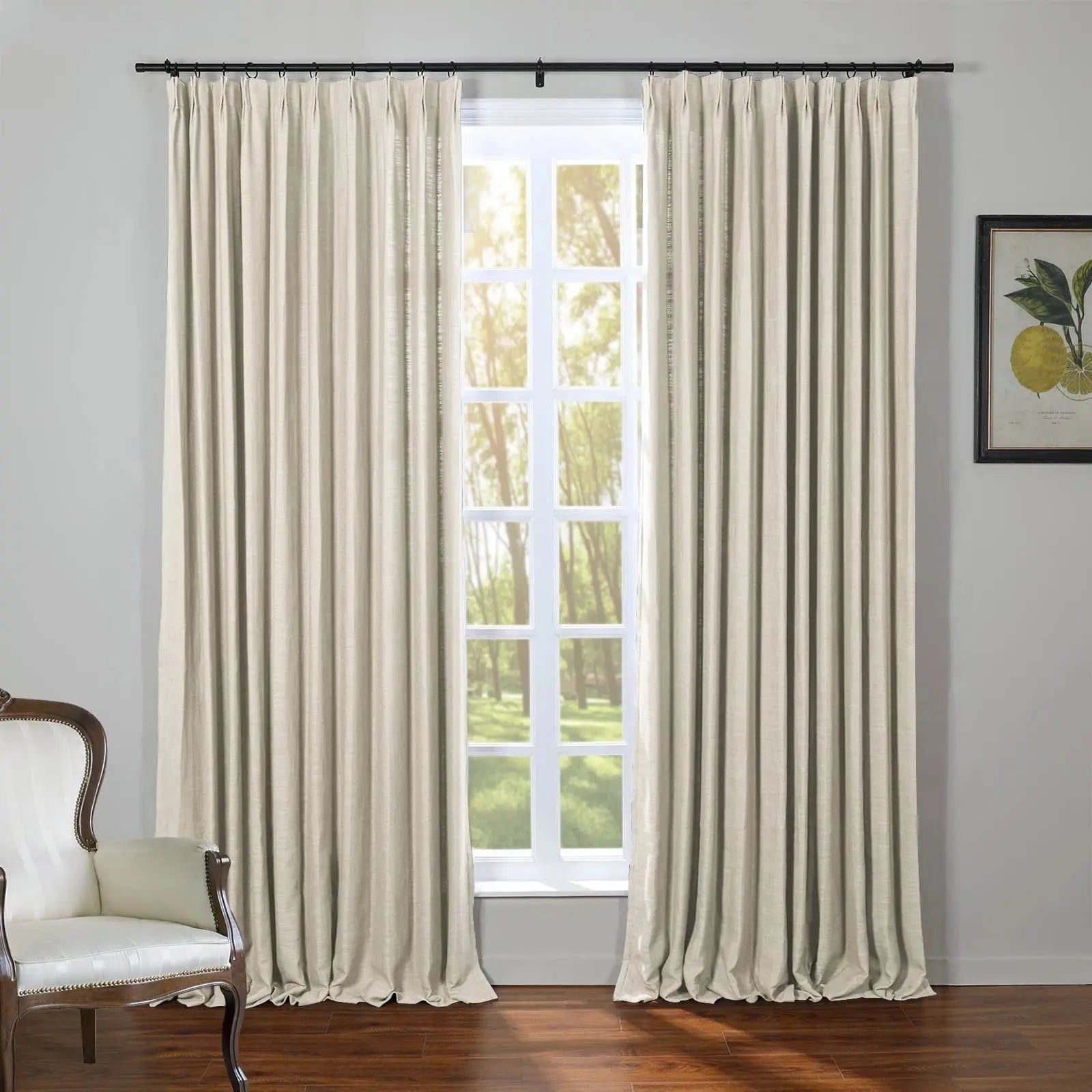 Kyla Linen Drapery Pleated SLIDINGCURTAIN