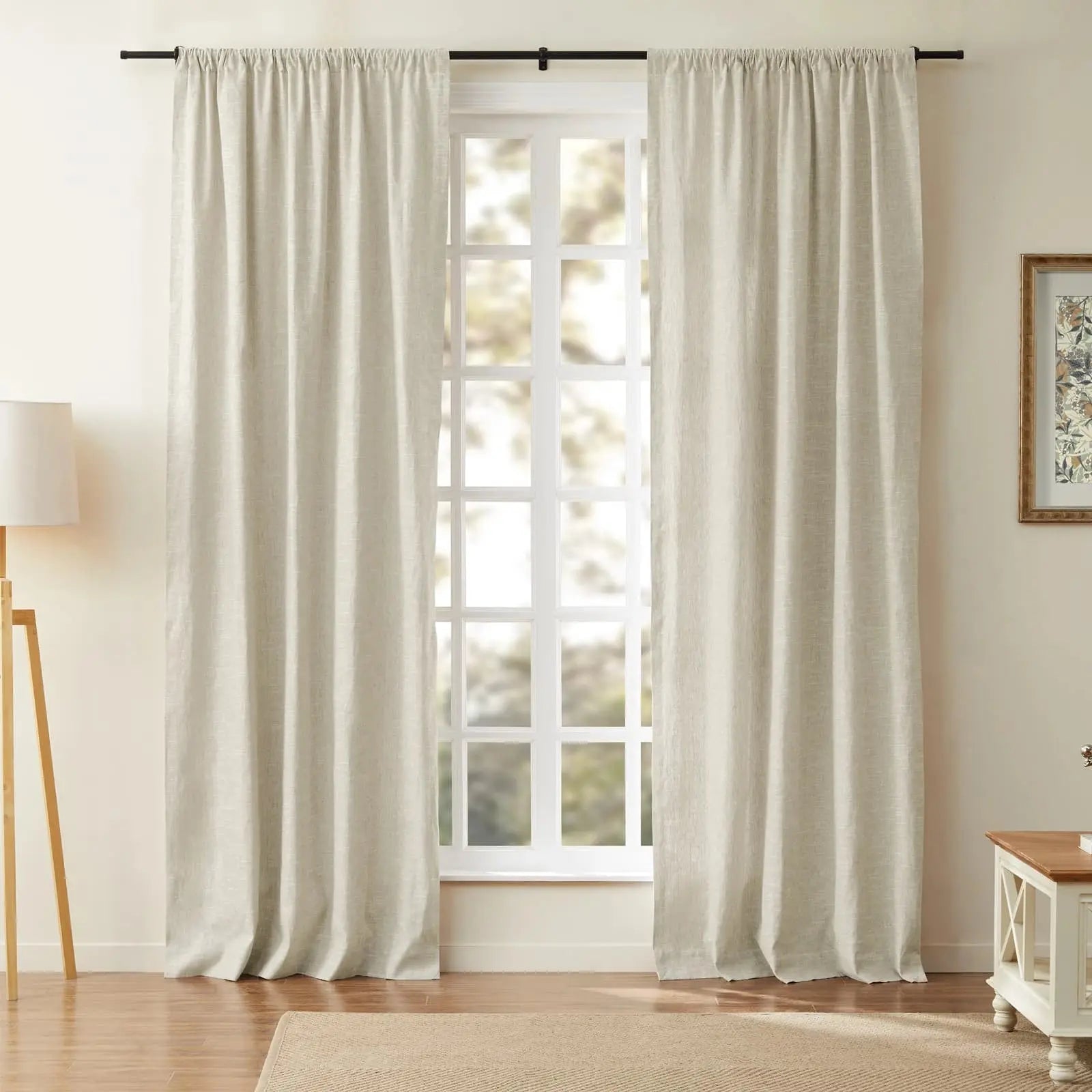 Jawara Luxury Linen Cotton Curtain Soft Top SLIDINGCURTAIN