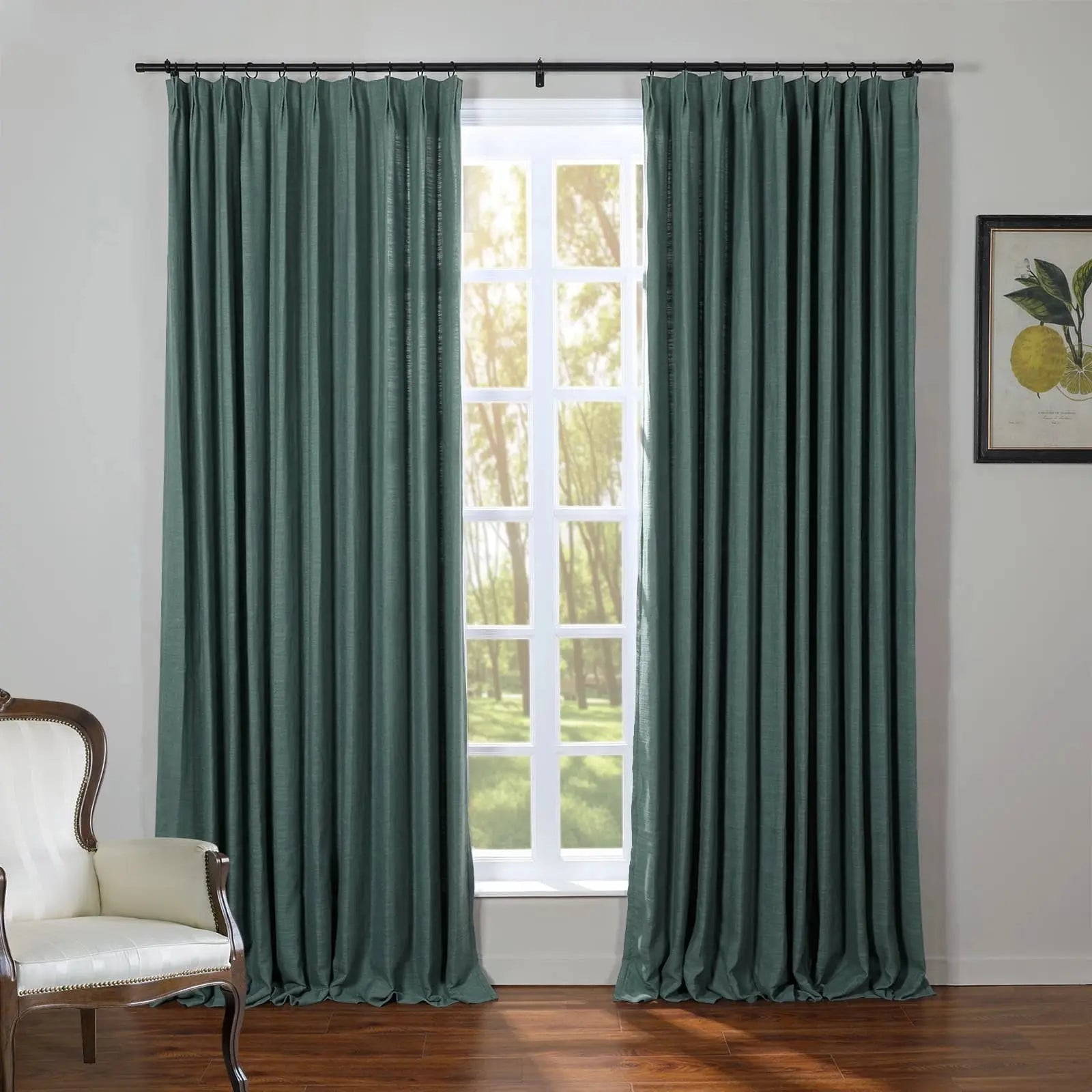 Kyla Linen Drapery Pleated SLIDINGCURTAIN