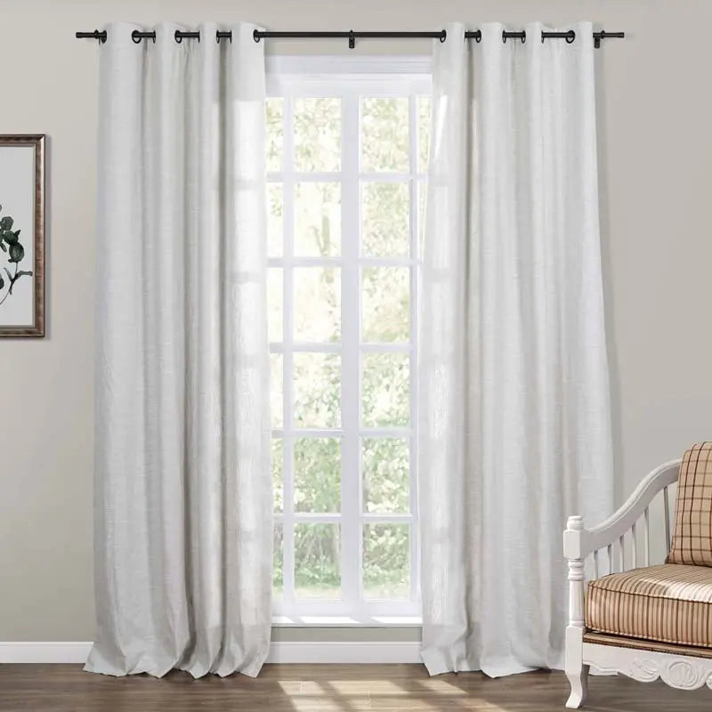 Jawara Luxury Linen Cotton Curtain Grommet SLIDINGCURTAIN