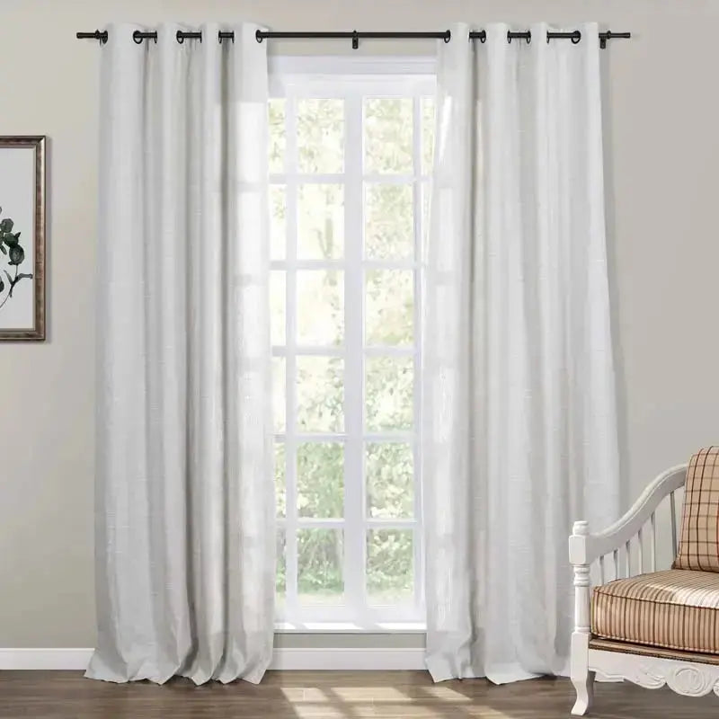 Jawara Linen Cotton Drapery Grommet with Blackout Lining -SLIDINGCURTAIN