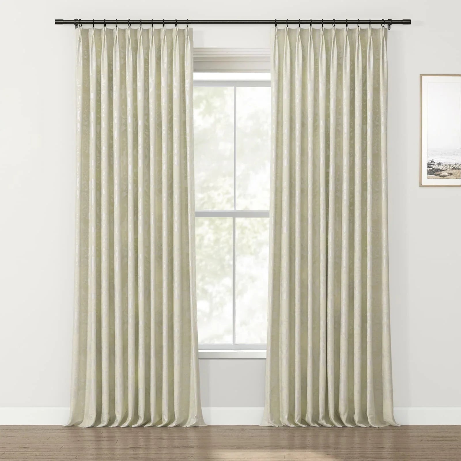 Lydia Garden Jacquard Curtain Pleated SLIDINGCURTAIN