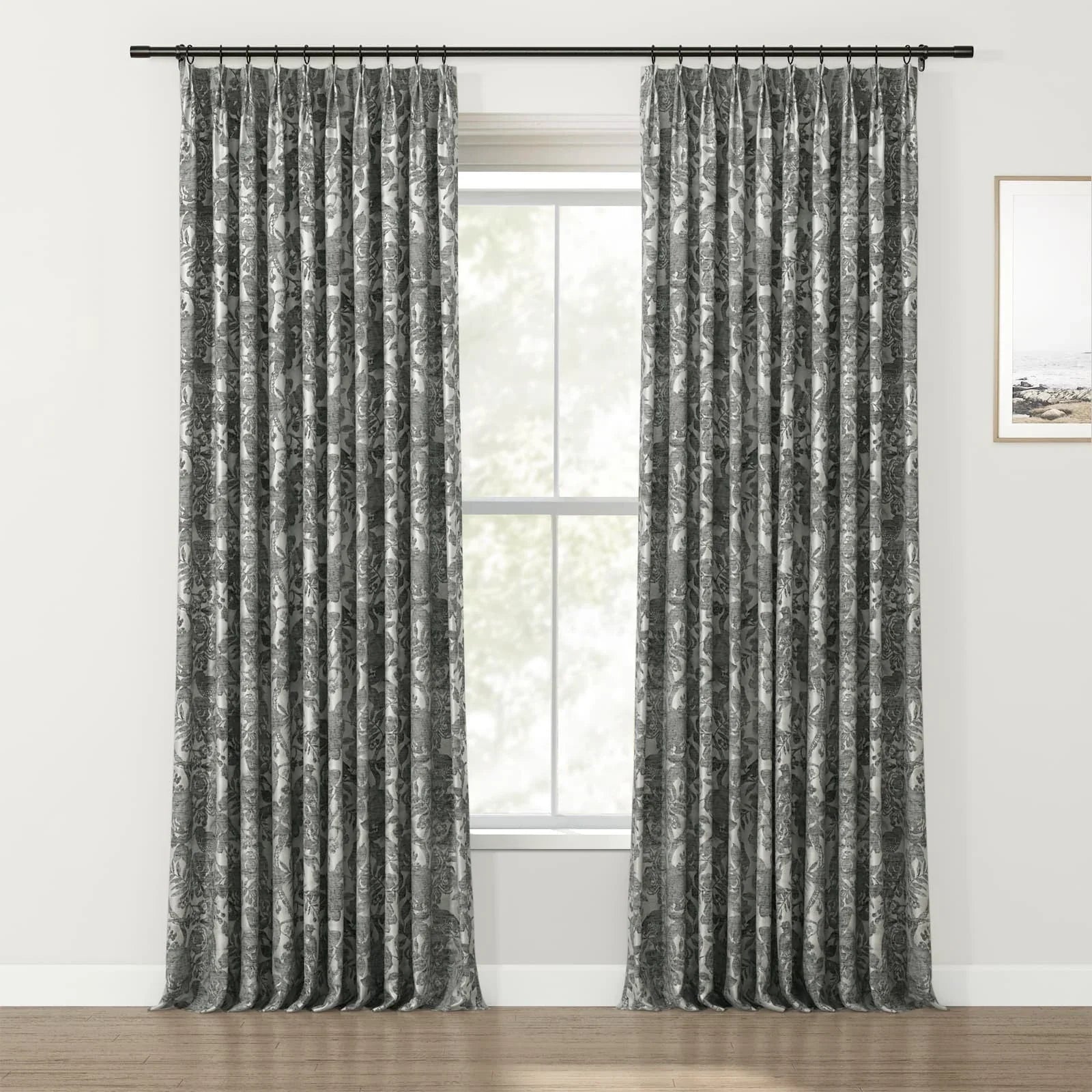 Lydia Garden Jacquard Curtain Pleated SLIDINGCURTAIN