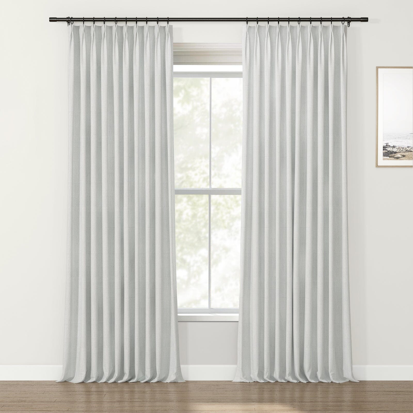 Lydia Solid Jacquard Curtain Pleated SLIDINGCURTAIN