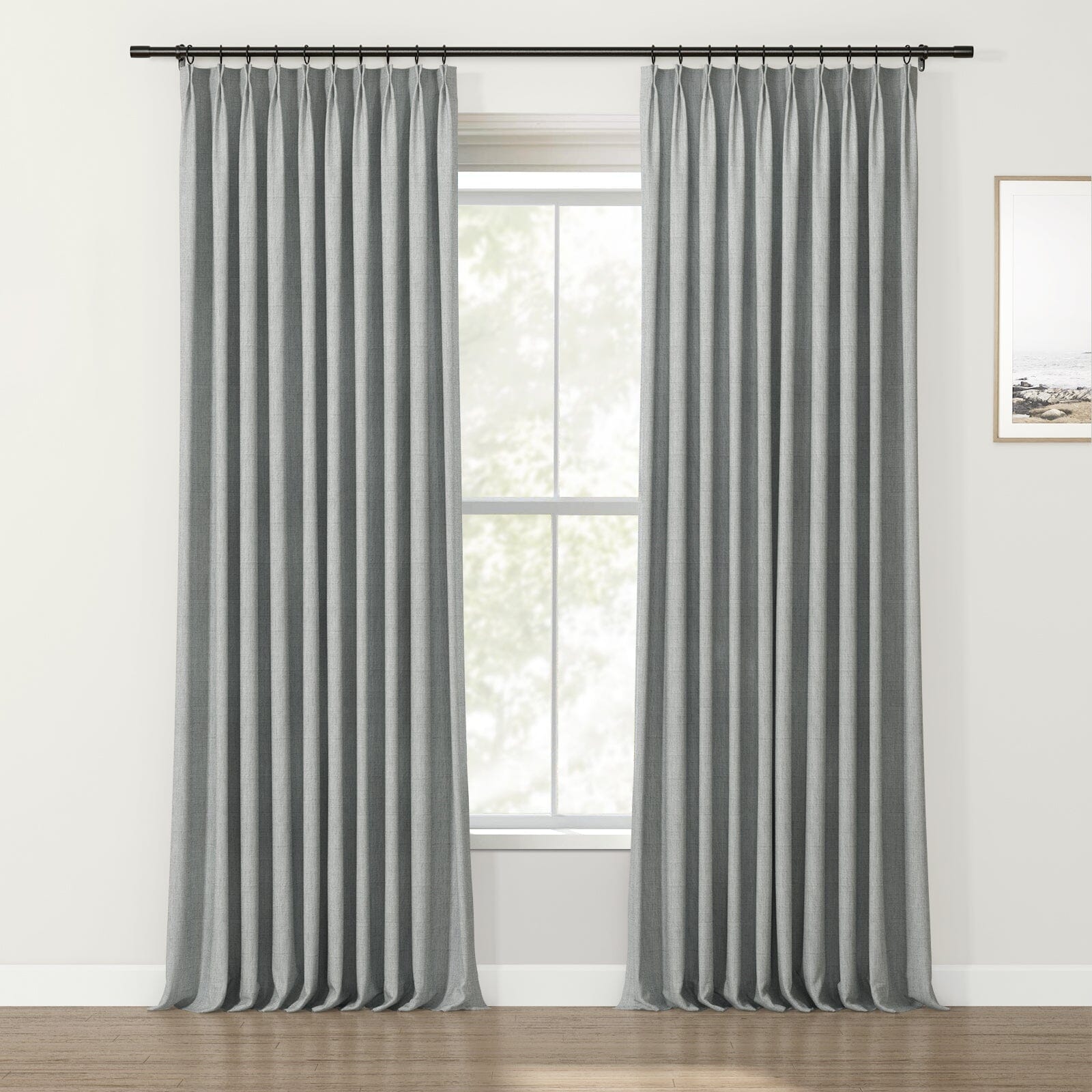 Lydia Solid Jacquard Curtain Pleated SLIDINGCURTAIN