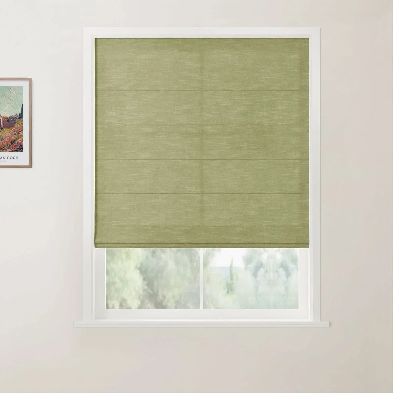 Jawara Linen Cotton Back Slat Roman Shades Cordless