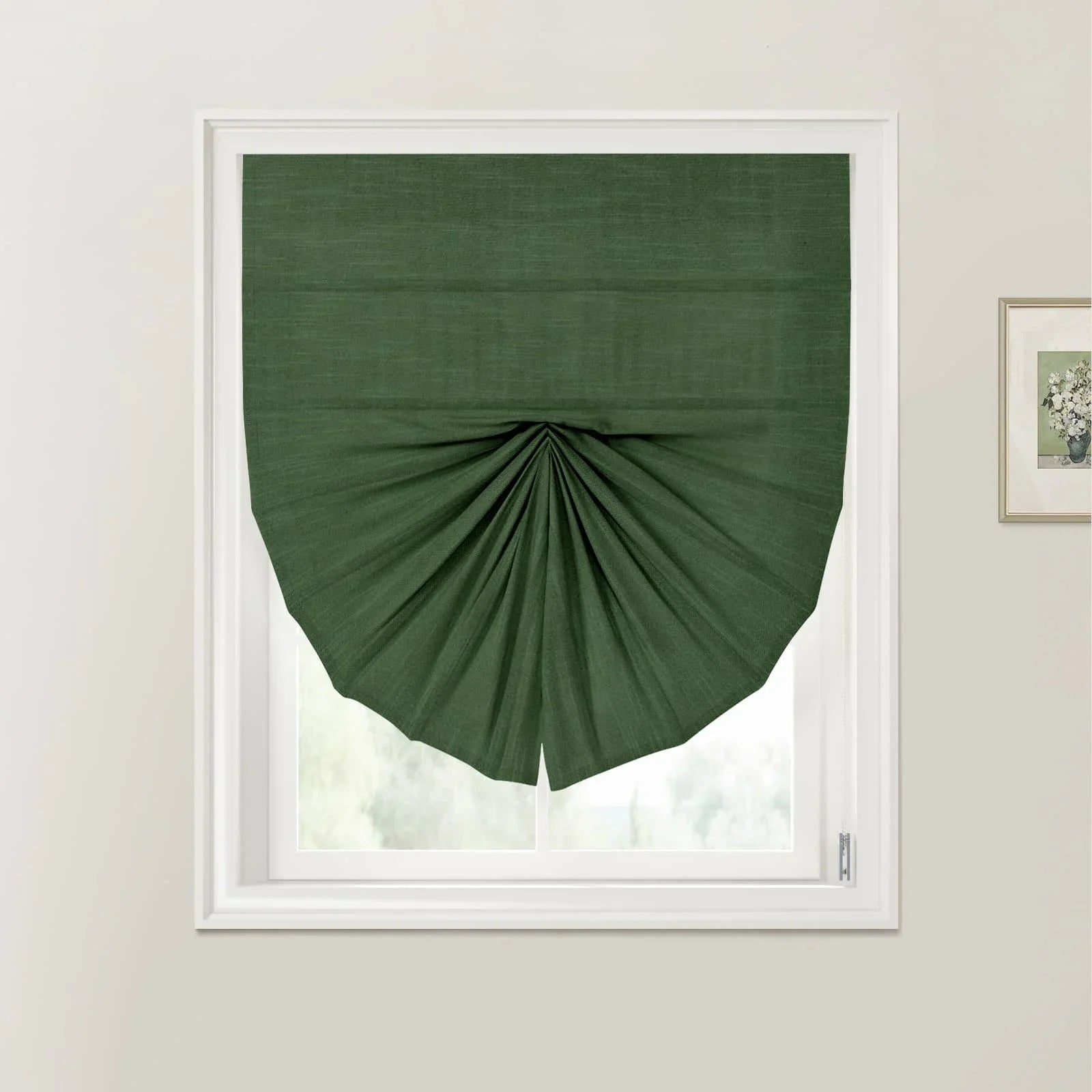 Jawara Linen Cotton Fan Roman Shades Cord Lift