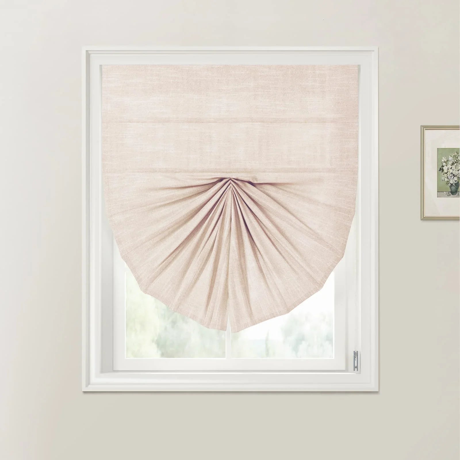 Jawara Linen Cotton Fan Roman Shades Cord Lift