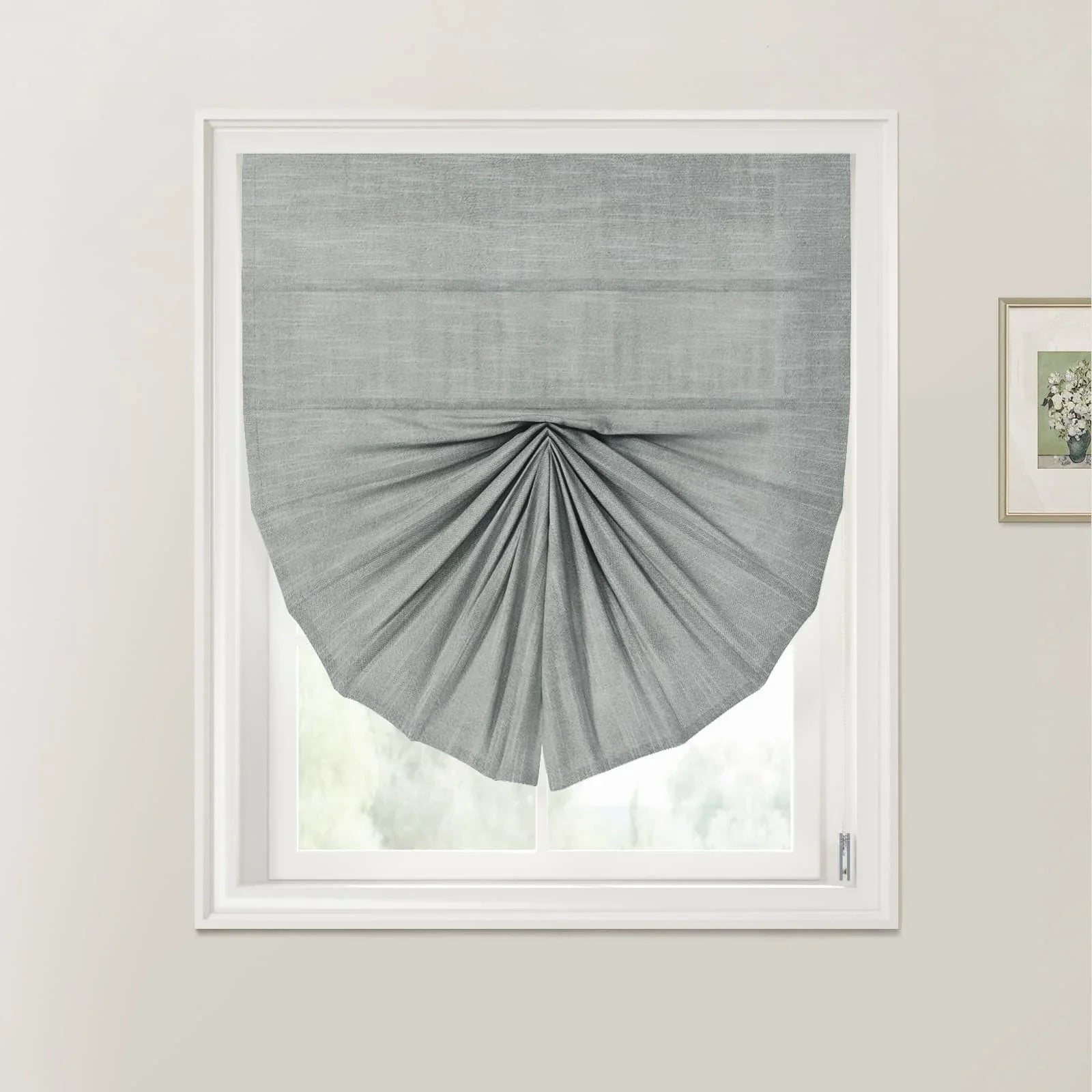 Jawara Linen Cotton Fan Roman Shades Cord Lift