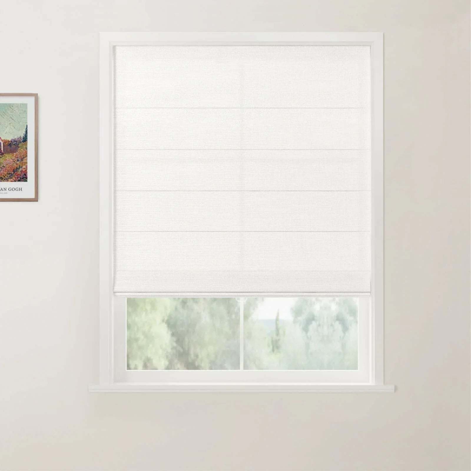 Jawara Linen Cotton Back Slat Roman Shades Cordless