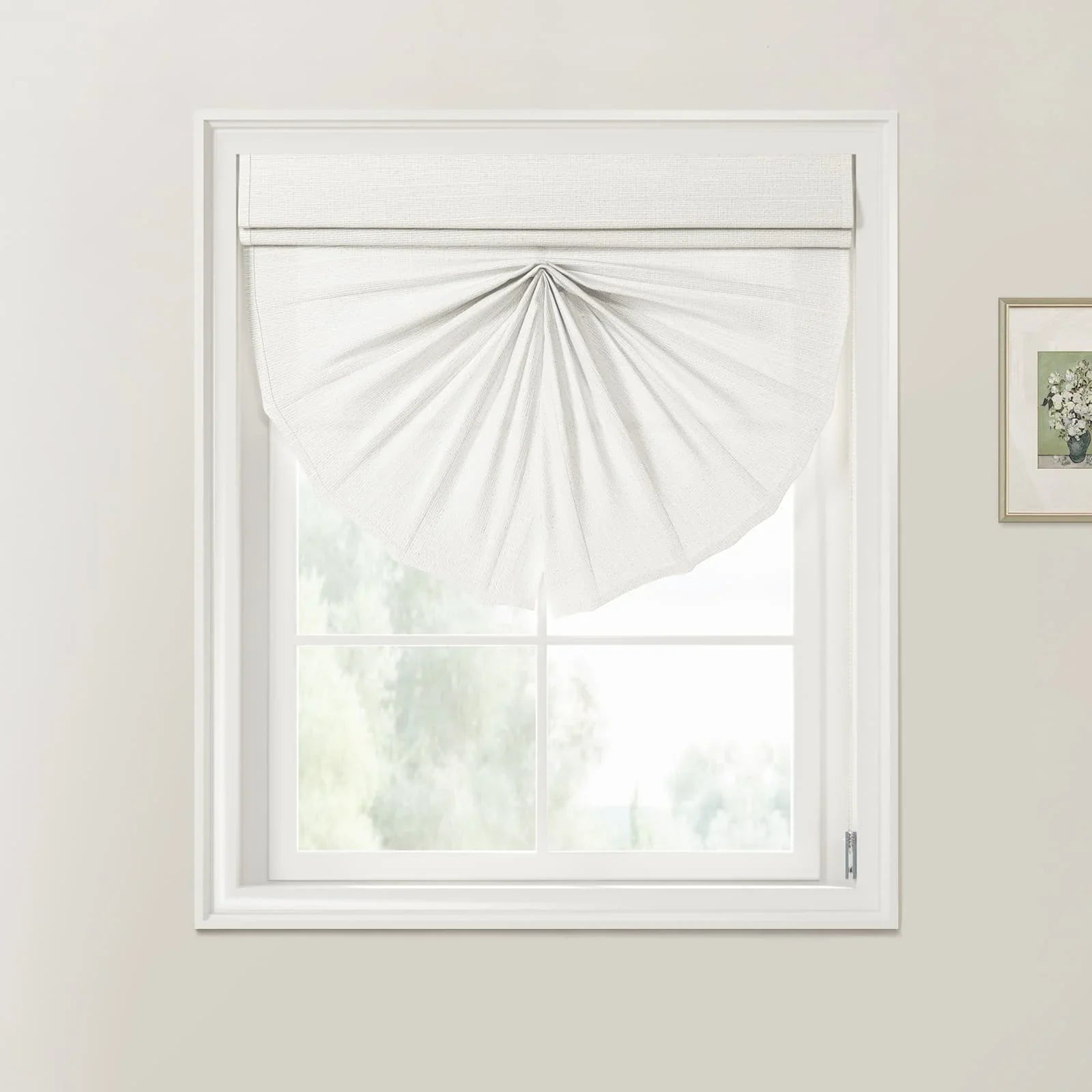 Jawara Linen Cotton Fan Roman Shades Cord Lift