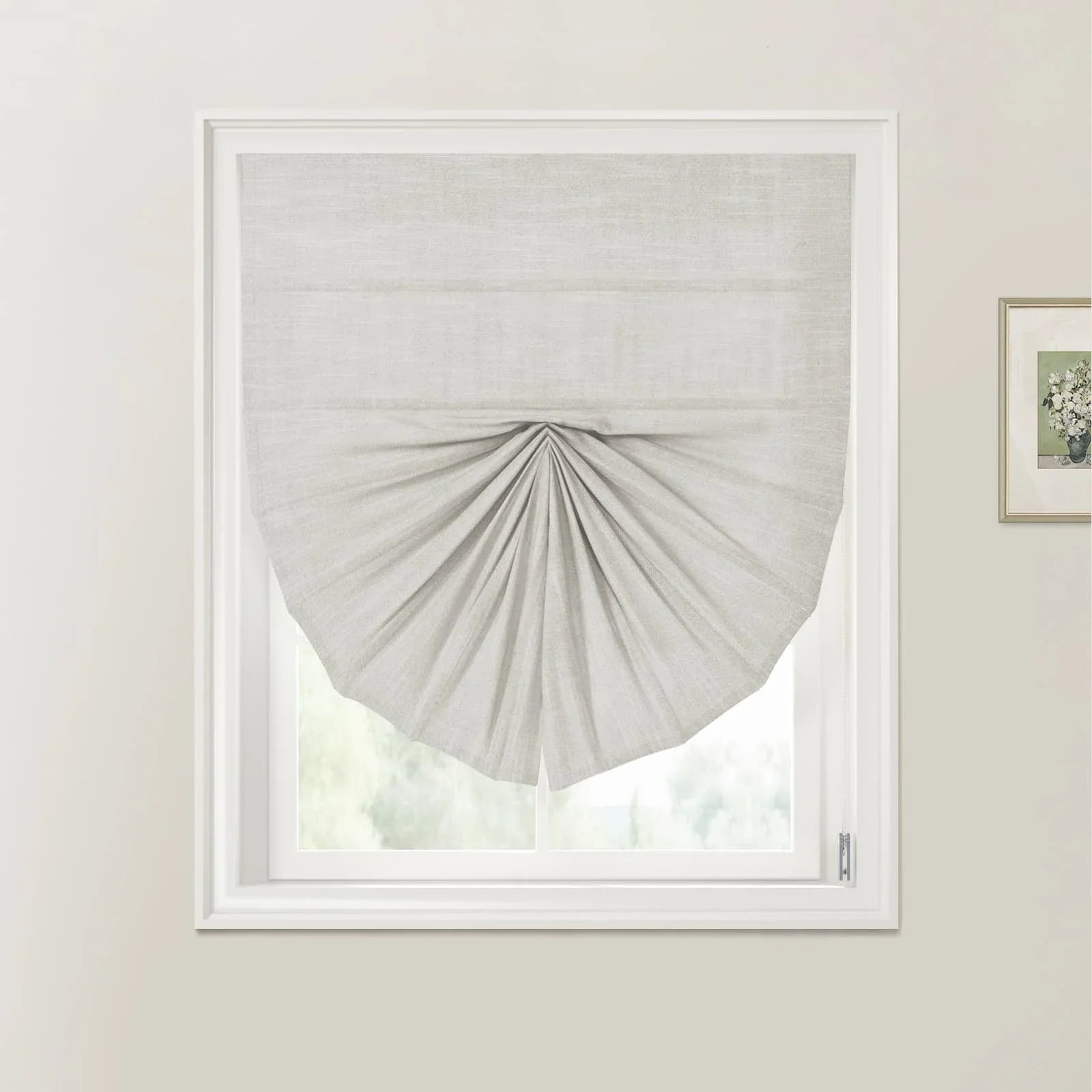 Jawara Linen Cotton Fan Roman Shades Cord Lift