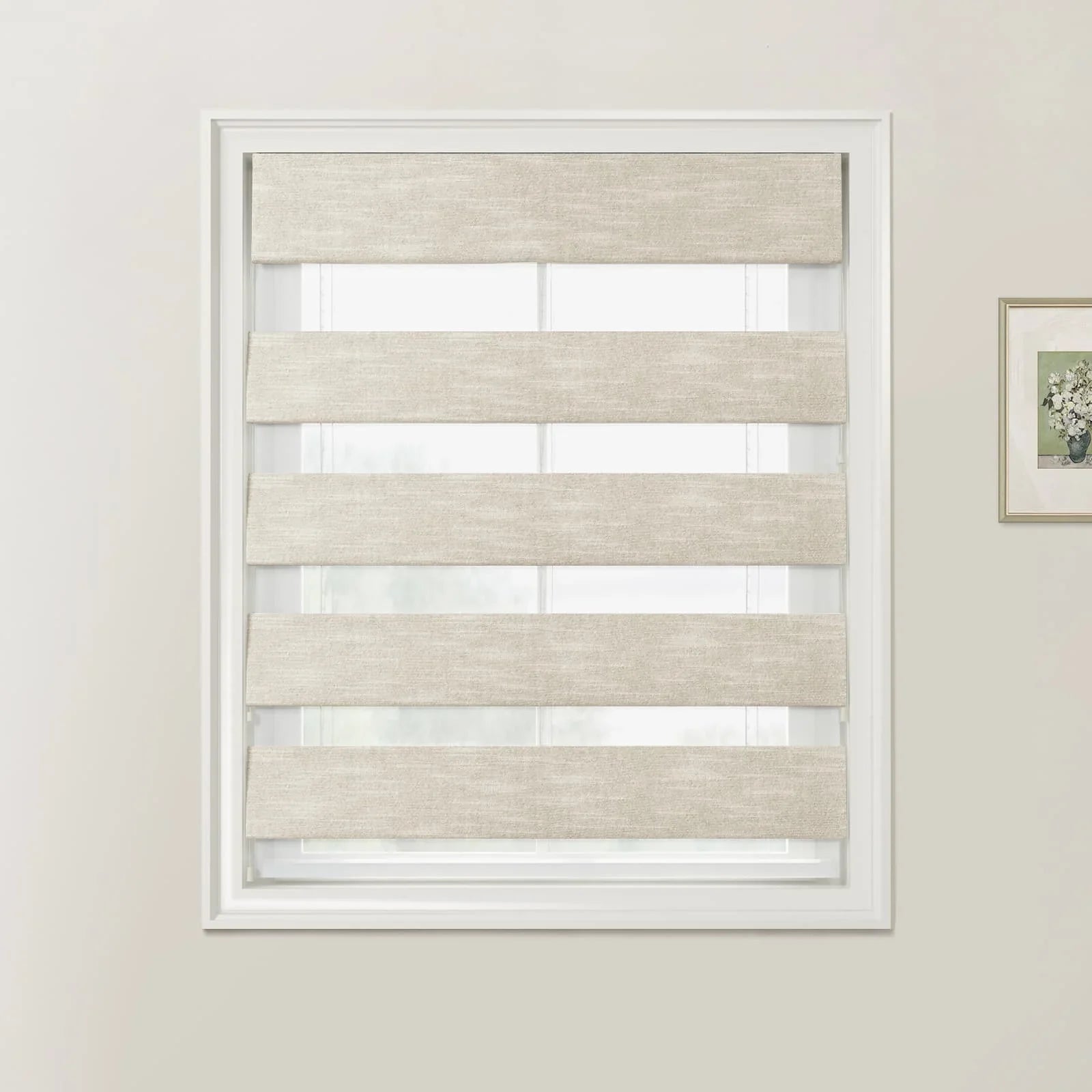 Jawara Linen Cotton Zebra Roman Blind Cord Lift