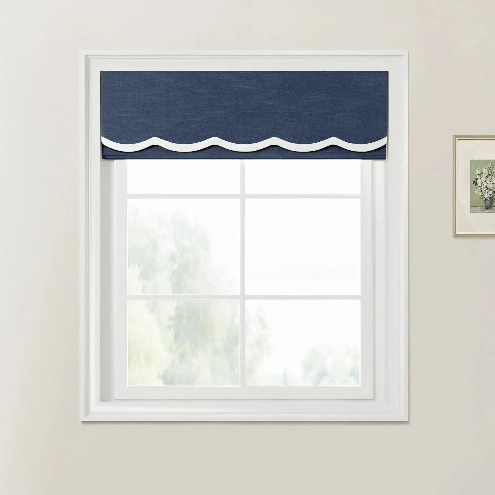 Jawara Linen Cotton Valanced Day Night Roman Shade Cord Lift