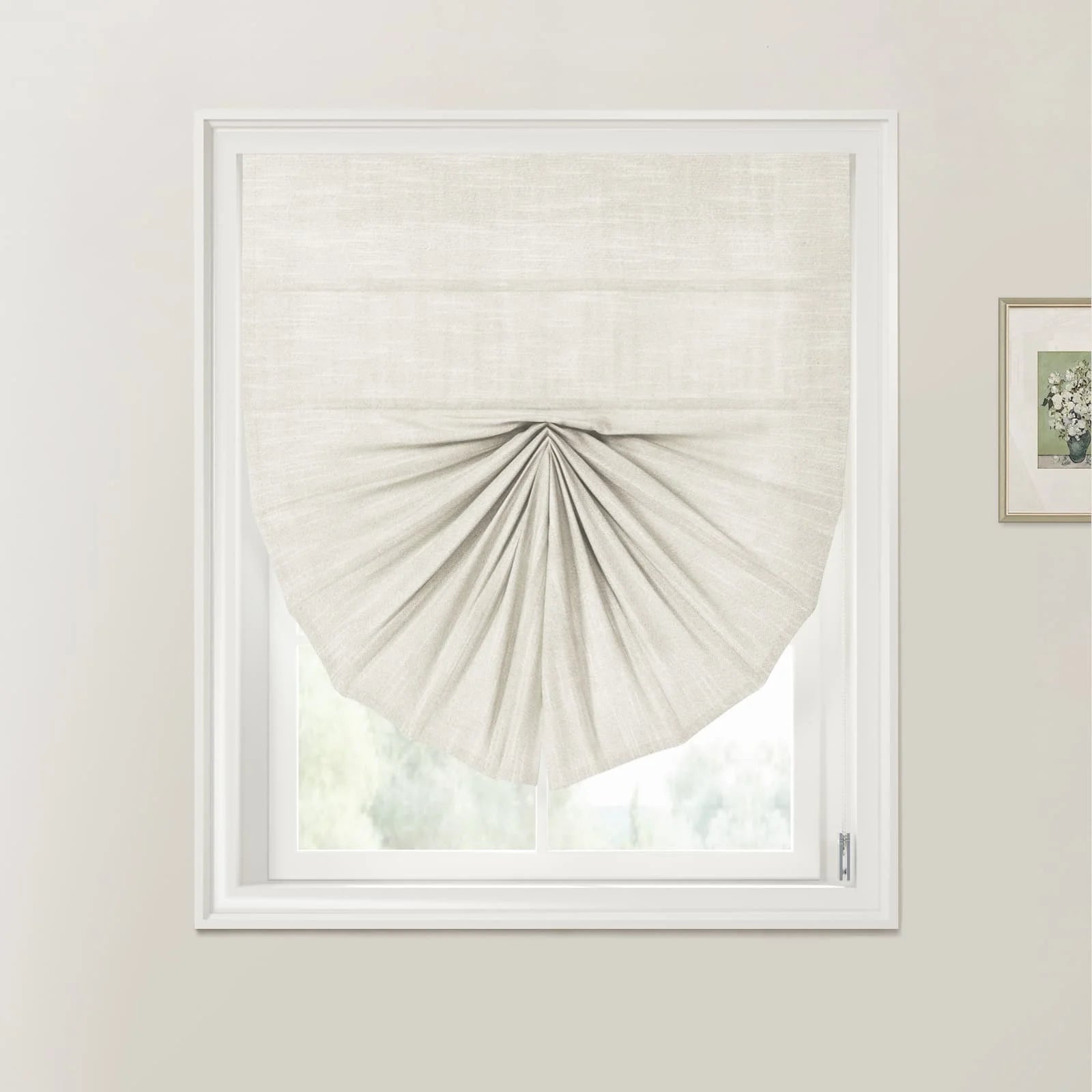 Jawara Linen Cotton Fan Roman Shades Cord Lift