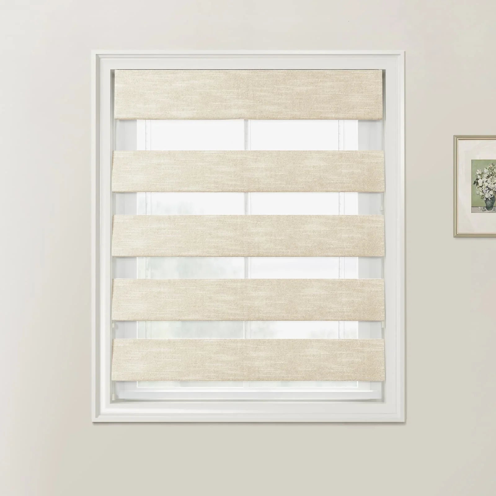 Jawara Linen Cotton Zebra Roman Blind Cord Lift