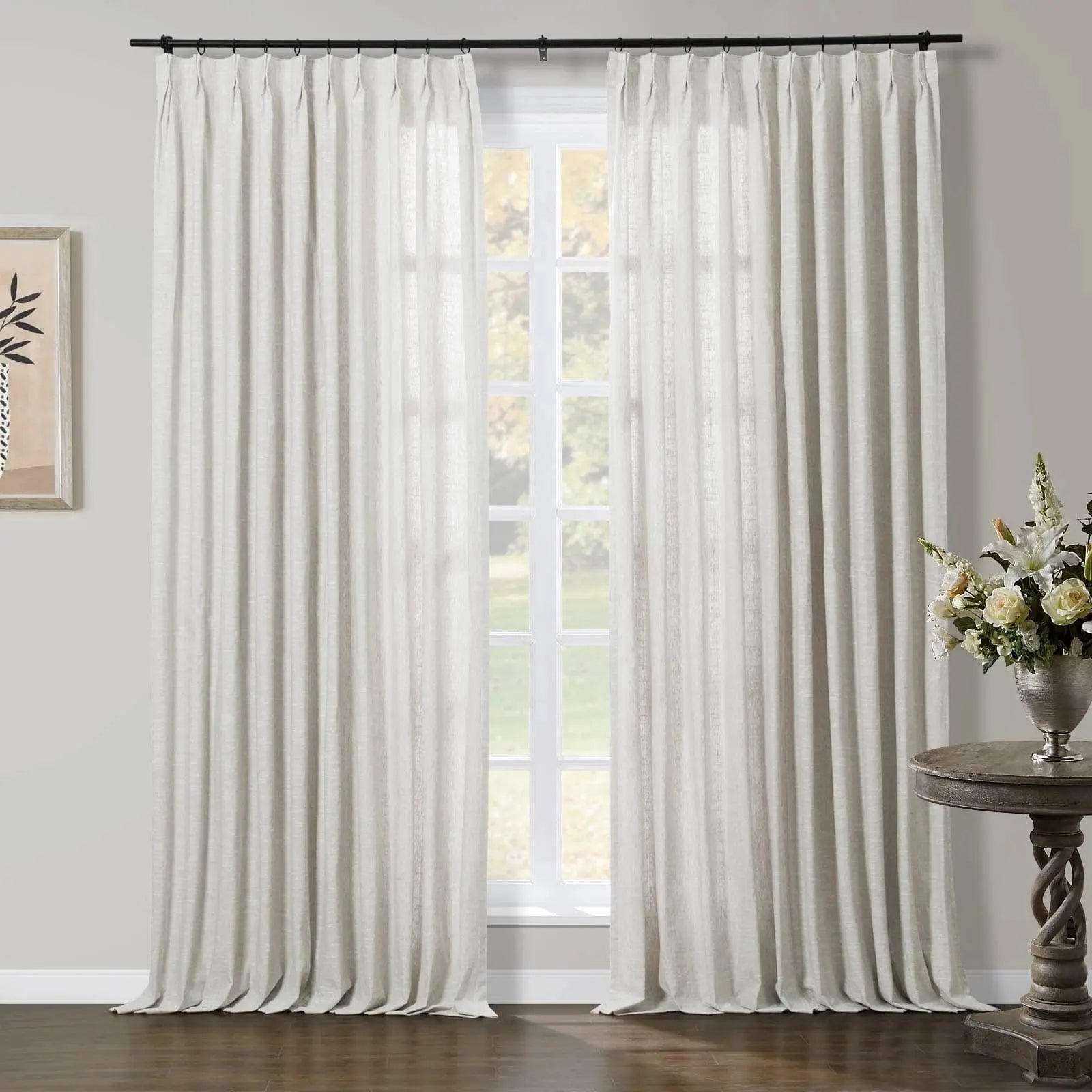 Jawara Linen Pinch Pleat Light Filtering Drapery with Unlined SLIDINGCURTAIN