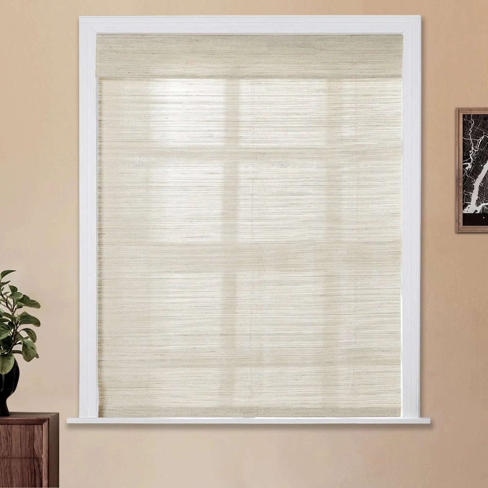 Natural Ramie Bamboo Woven Shade - Wall White