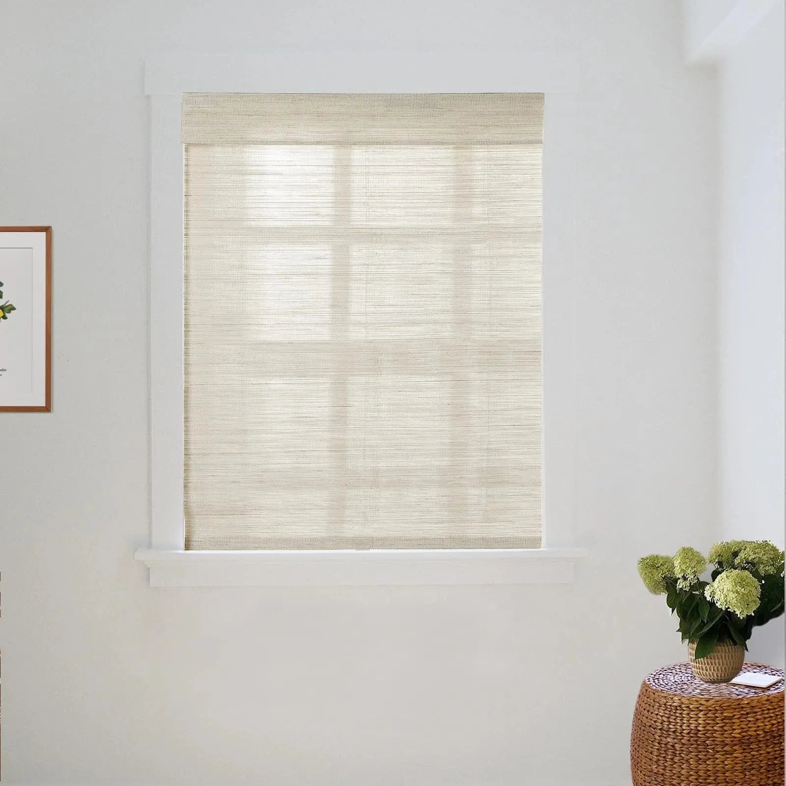 Natural Ramie Bamboo Woven Shade - Wall White