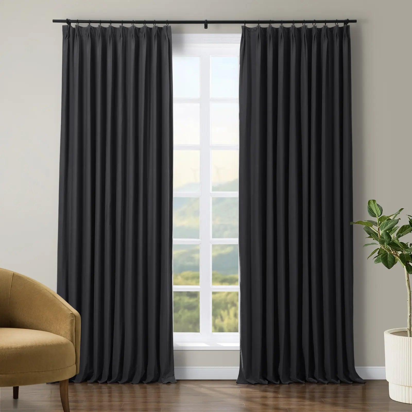 Tavis Premium Velvet Curtain Pleated SLIDINGCURTAIN