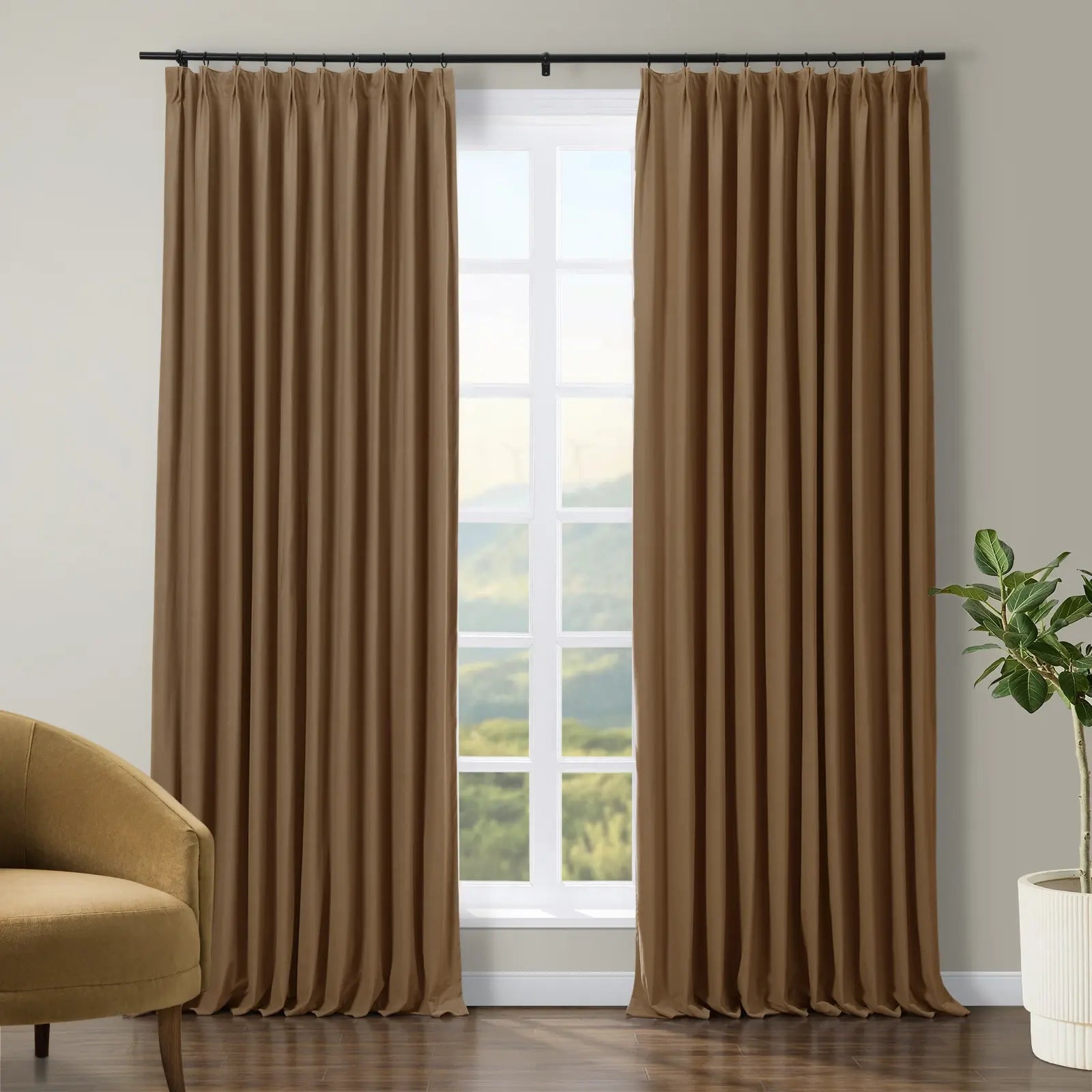 Tavis Premium Velvet Curtain Pleated SLIDINGCURTAIN