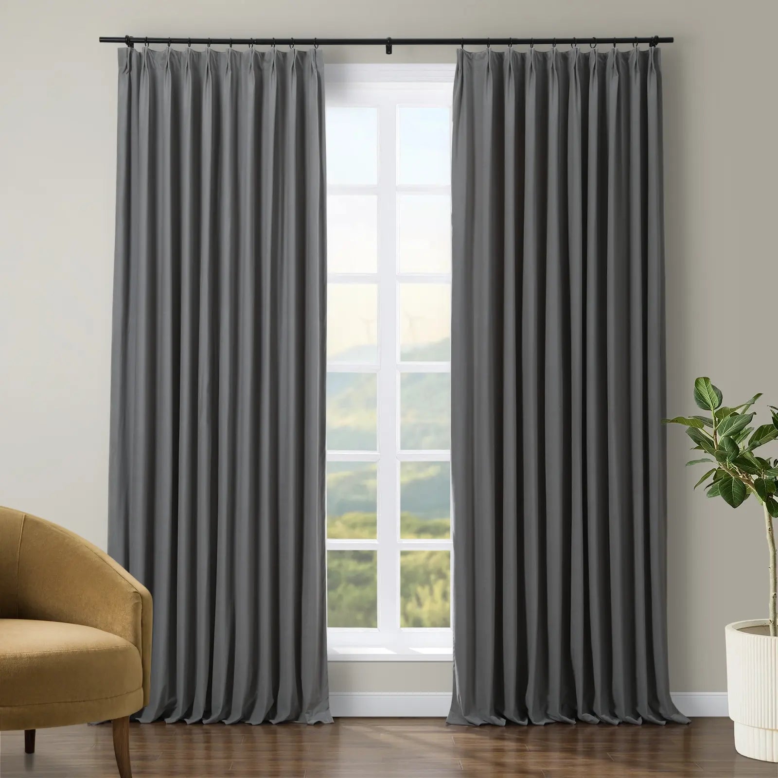 Tavis Premium Velvet Curtain Pleated SLIDINGCURTAIN