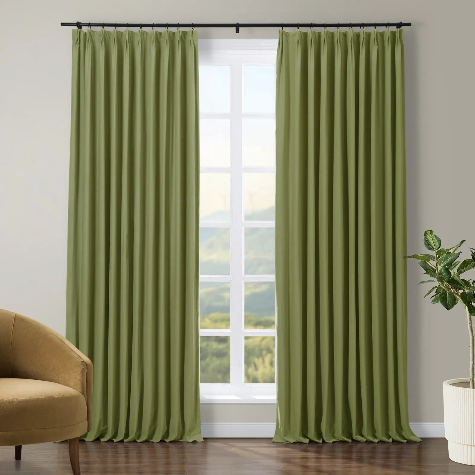 Tavis Premium Velvet Curtain Pleated SLIDINGCURTAIN